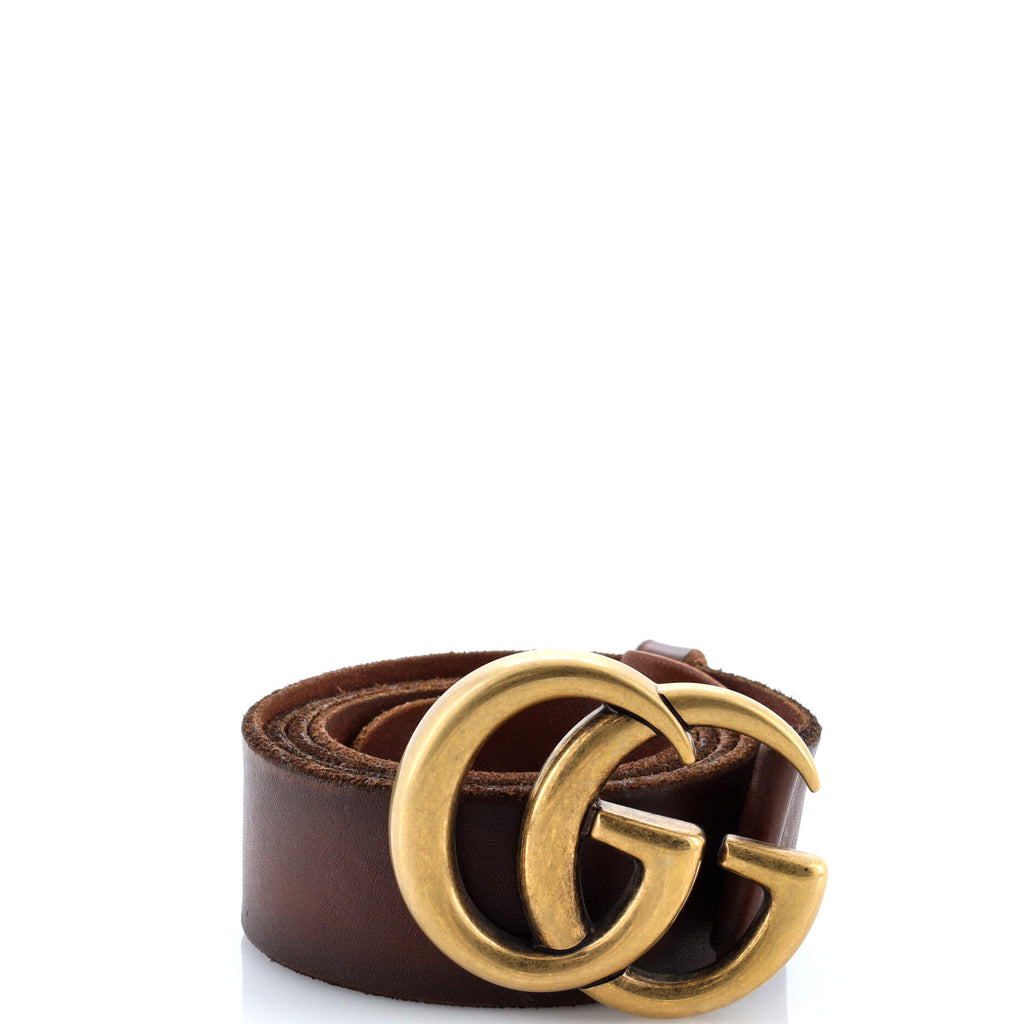 GG Marmont Belt Embossed Leather Wide 100