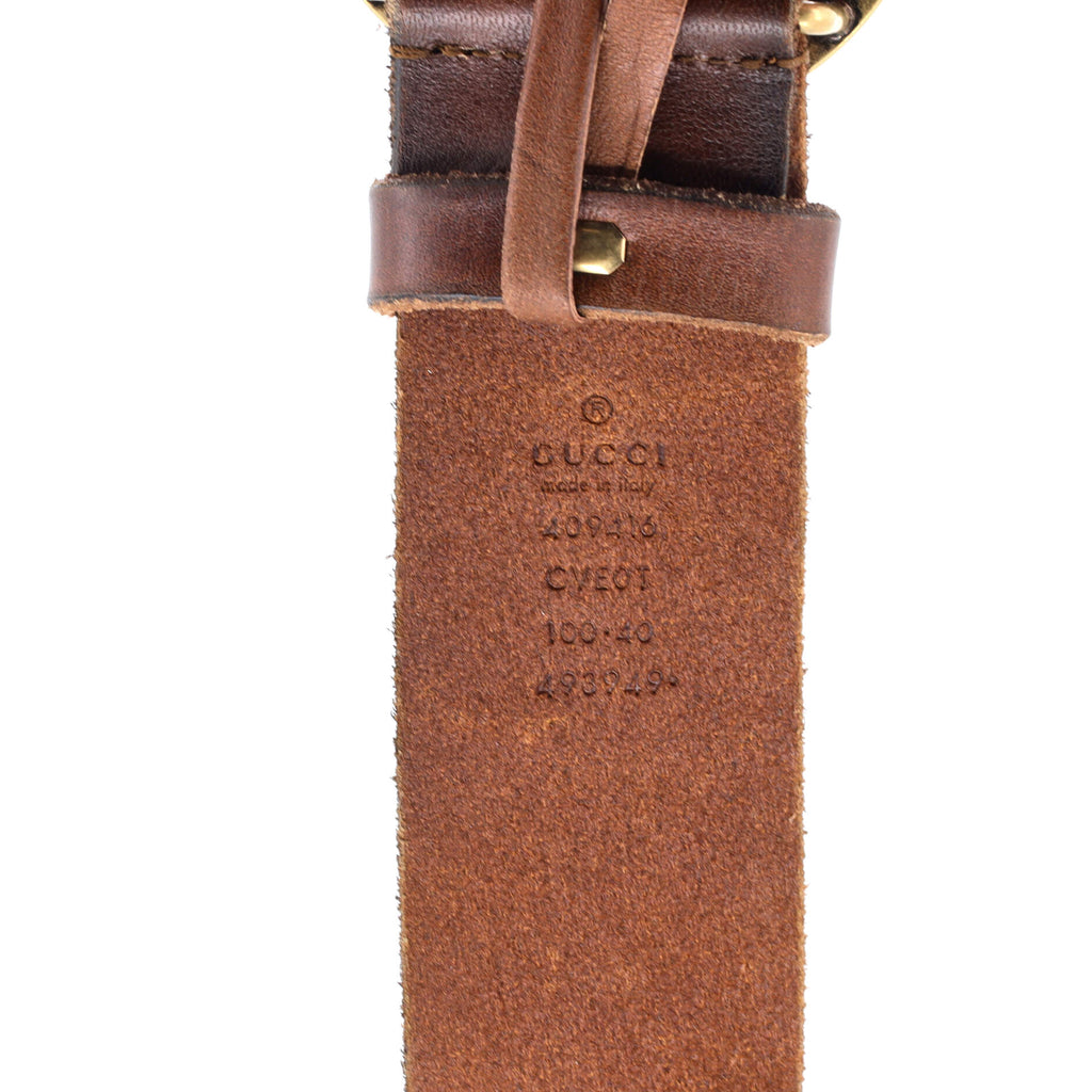 GG Marmont Belt Embossed Leather Wide 100