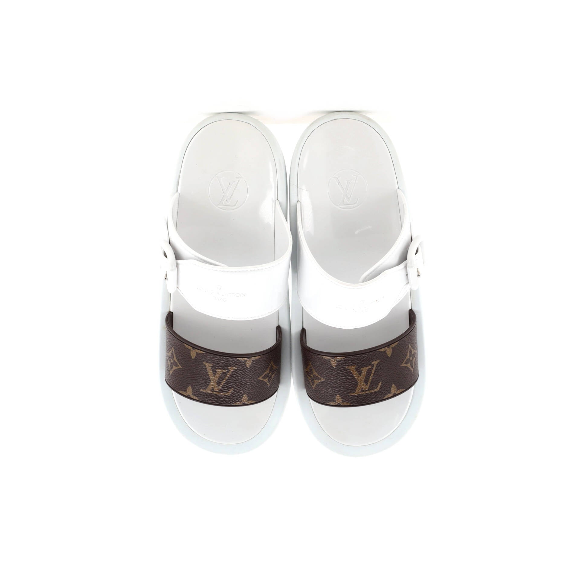 Women's Sunbath Flat Mule Sandals Monogram Canvas and Rubber
