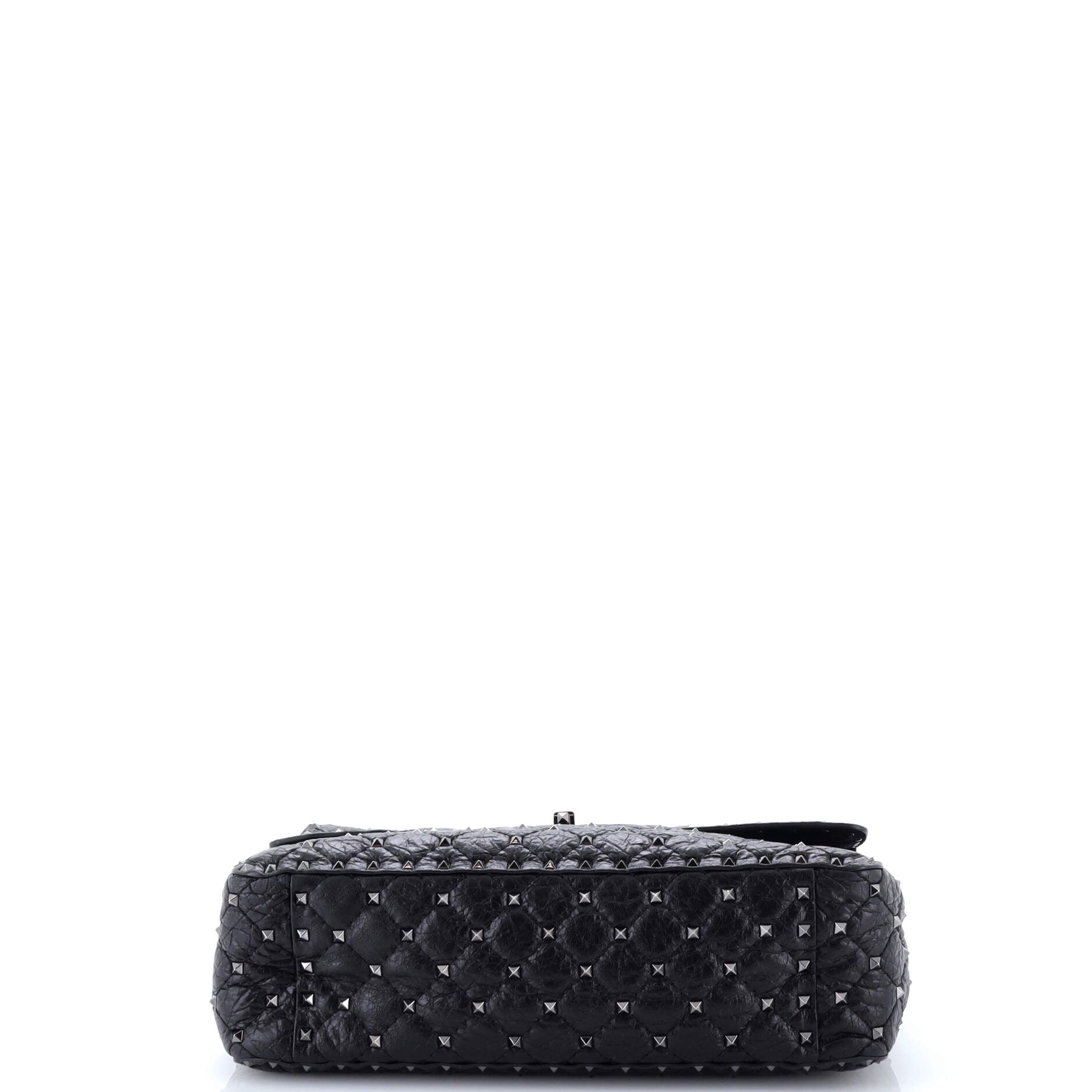 Rockstud Spike Flap Bag Quilted Leather Large