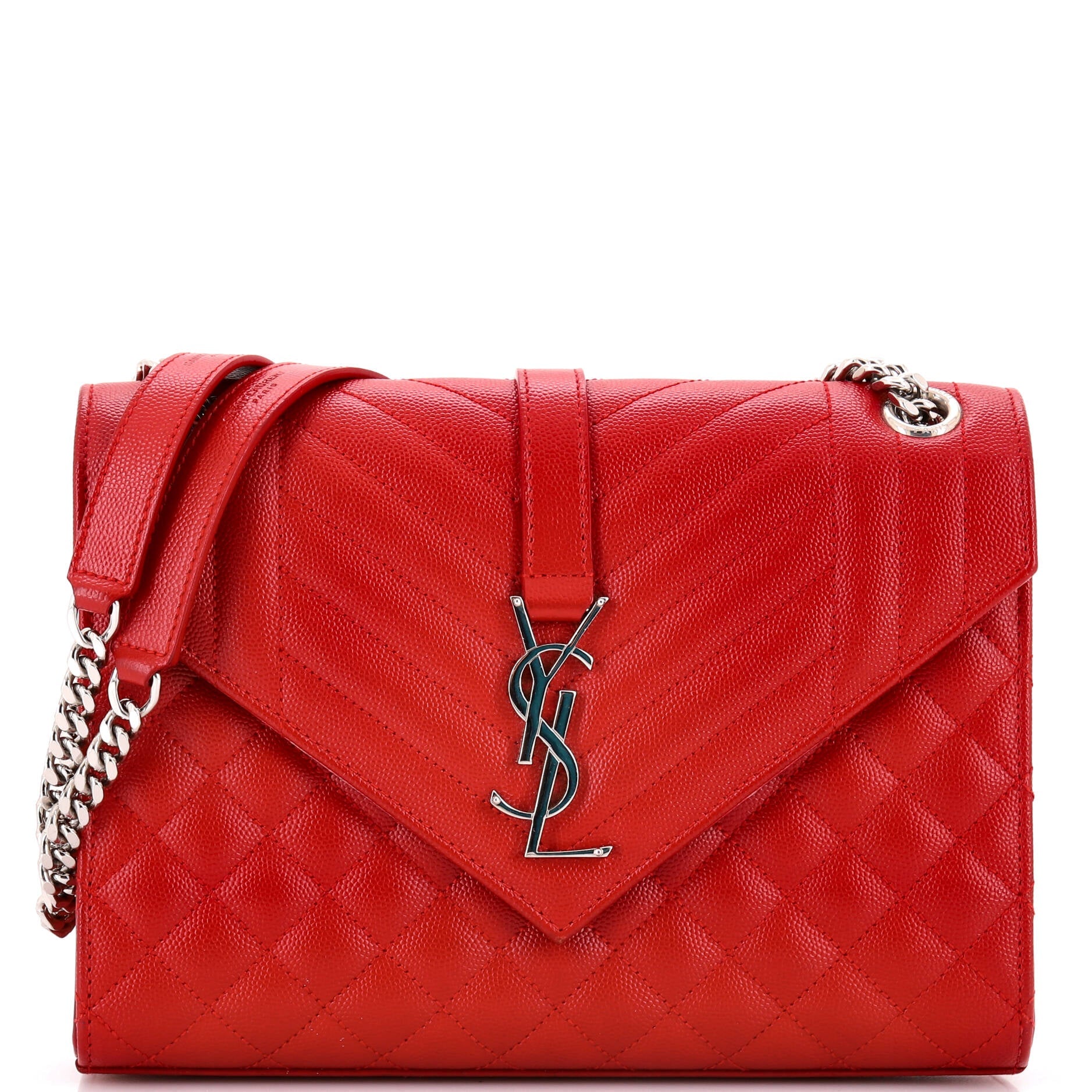 Classic Monogram Envelope Satchel Mixed Matelasse Leather Medium