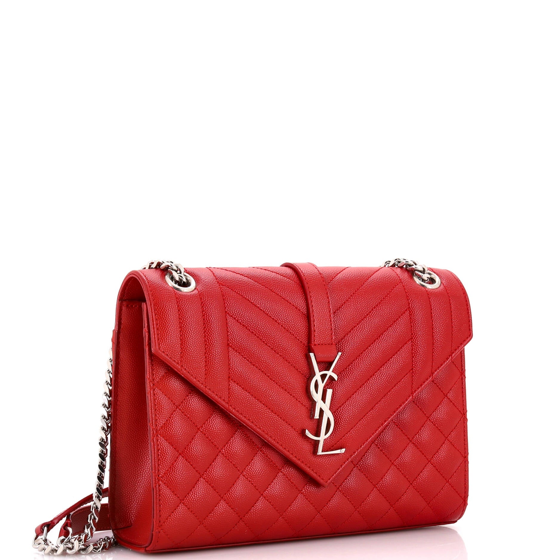 Classic Monogram Envelope Satchel Mixed Matelasse Leather Medium