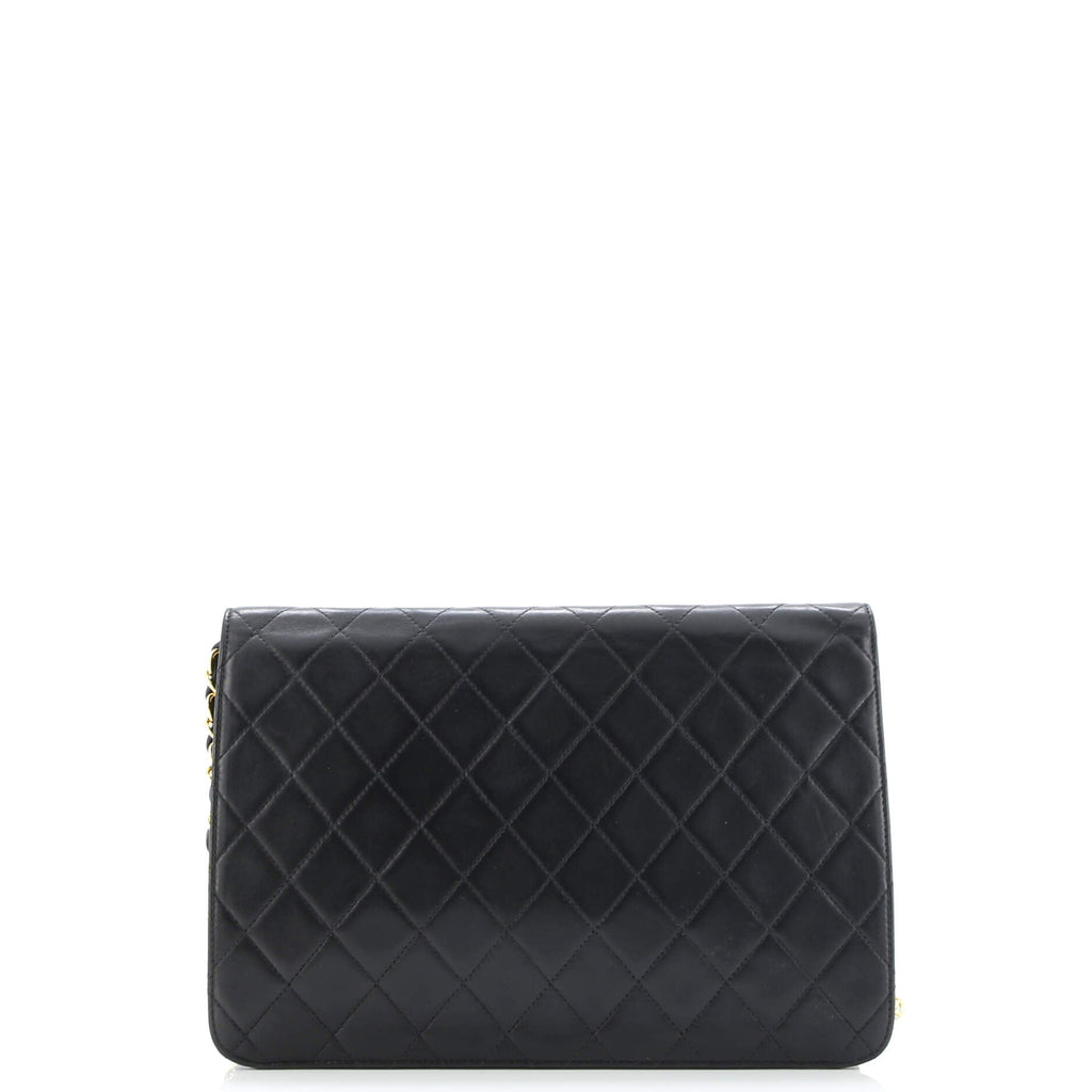 Vintage Clutch with Chain Quilted Leather Medium