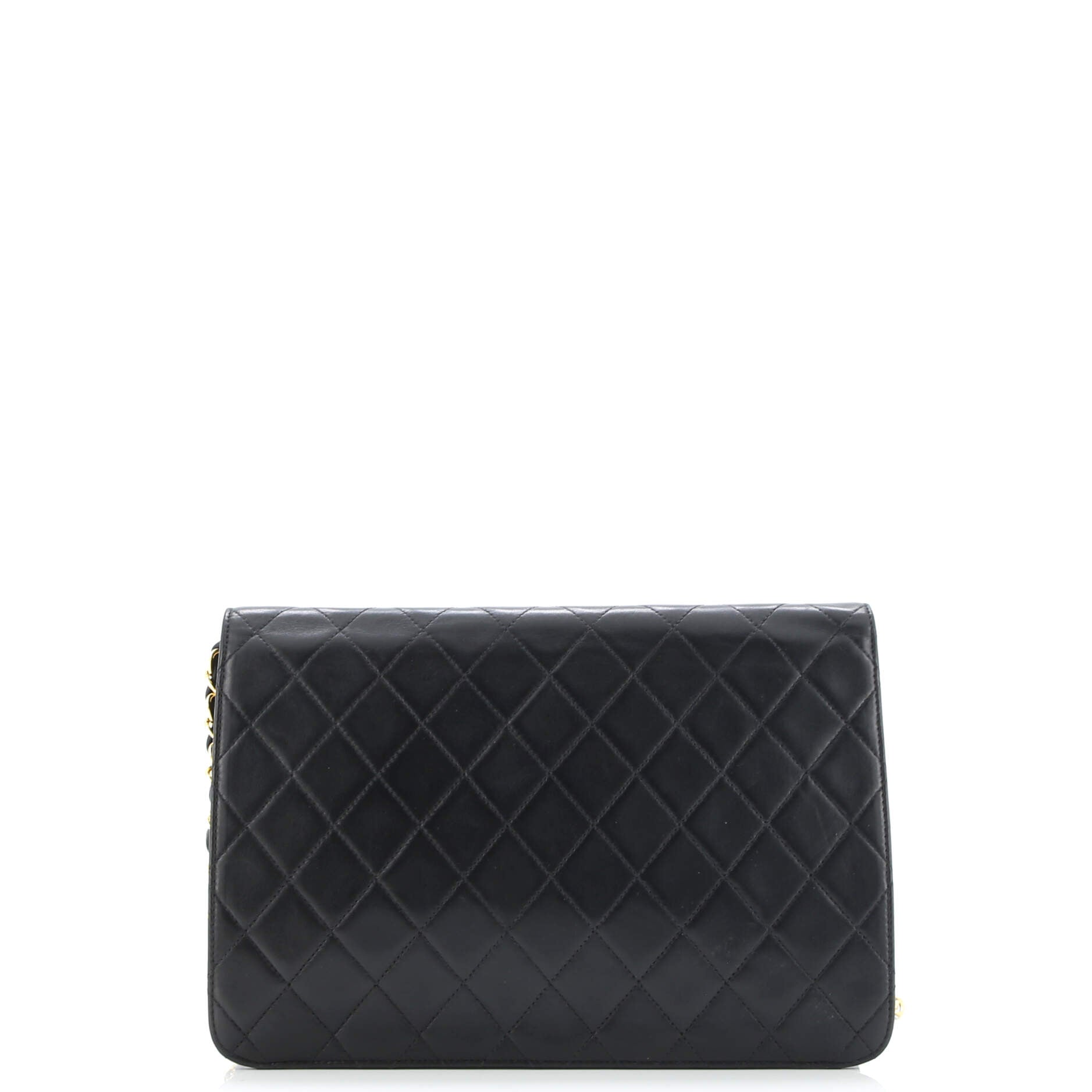 Vintage Clutch with Chain Quilted Leather Medium