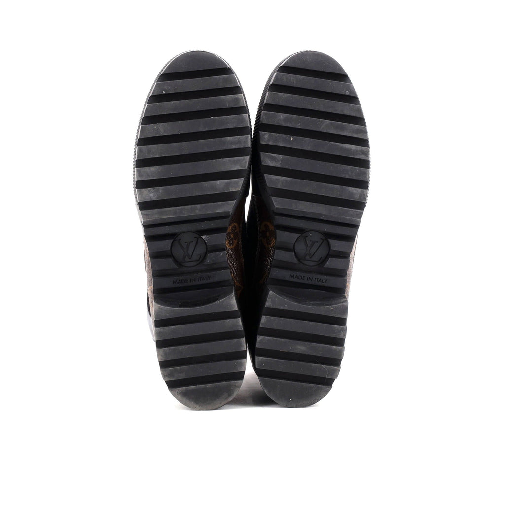 Women's Laureate Platform Desert Boots Suede with Monogram Canvas