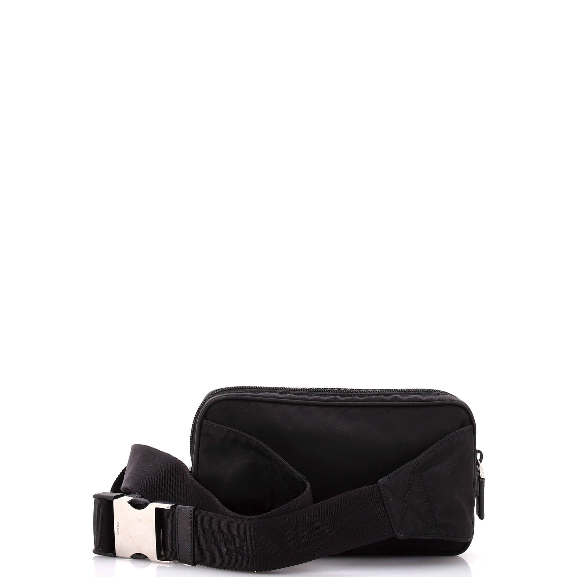 Front Pocket Belt Bag Re-Nylon with Saffiano Leather