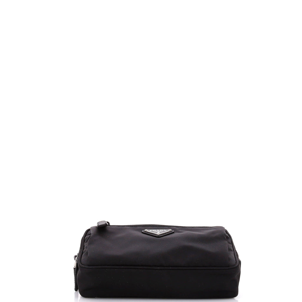Front Pocket Belt Bag Re-Nylon with Saffiano Leather