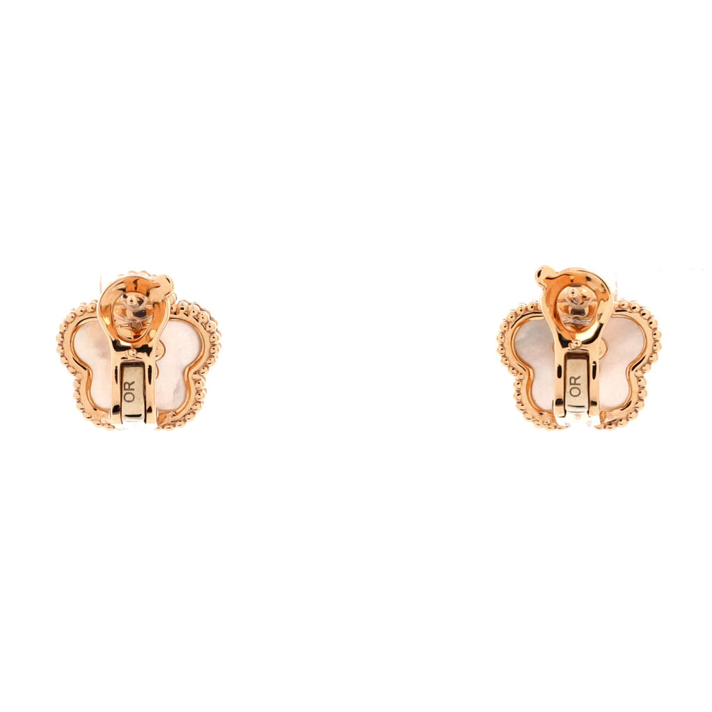 Lucky Spring Plum Blossom Stud Earring Earrings 18K Rose Gold and Mother of Pearl