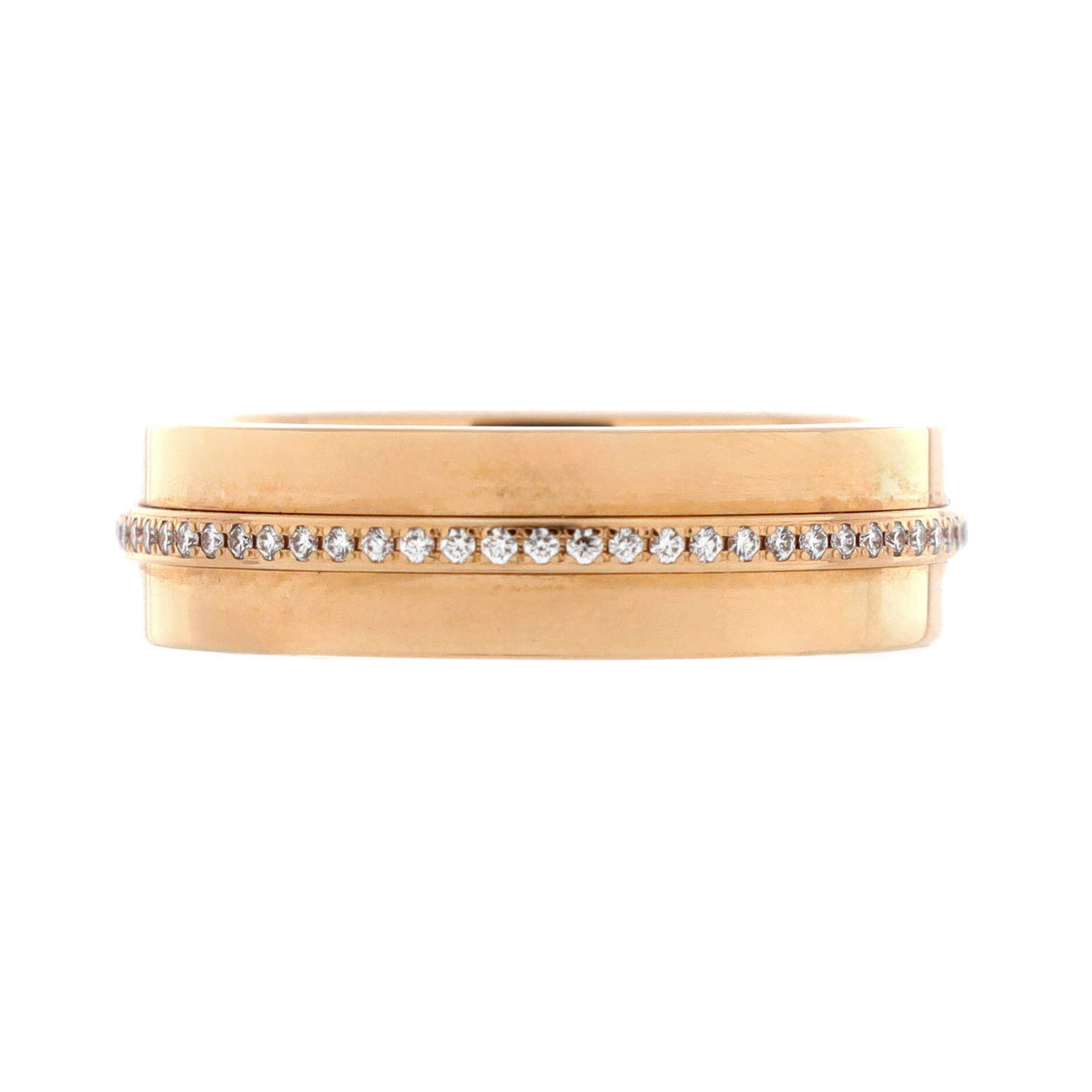 T Two Ring 18K Rose Gold and Diamonds Wide