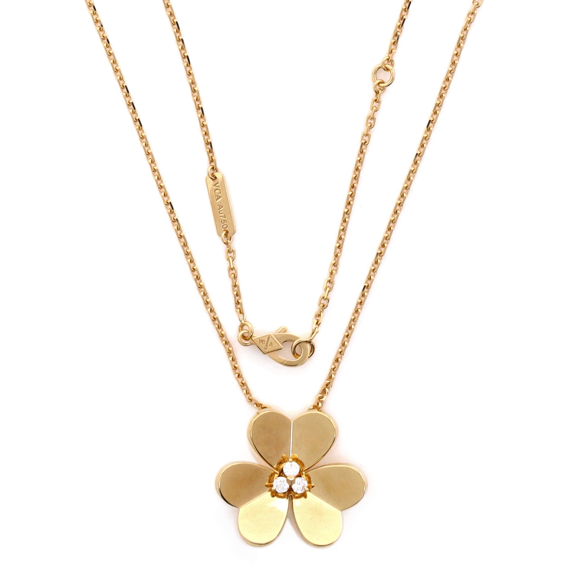 Frivole Pendant Necklace 18K Yellow Gold with Diamonds Large