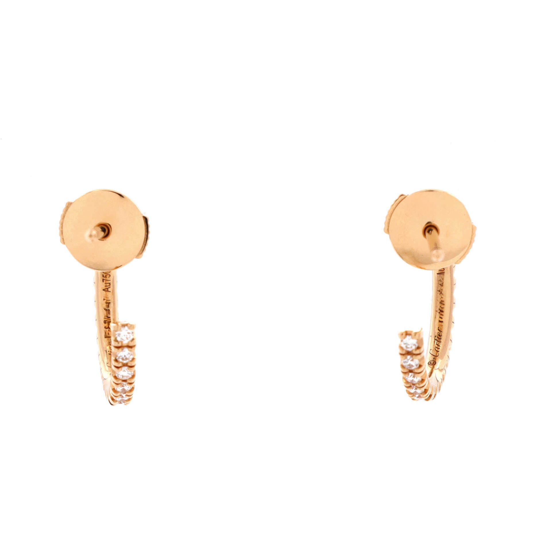 Etincelle de Cartier Hoops Earrings 18K Rose Gold and Diamonds Small