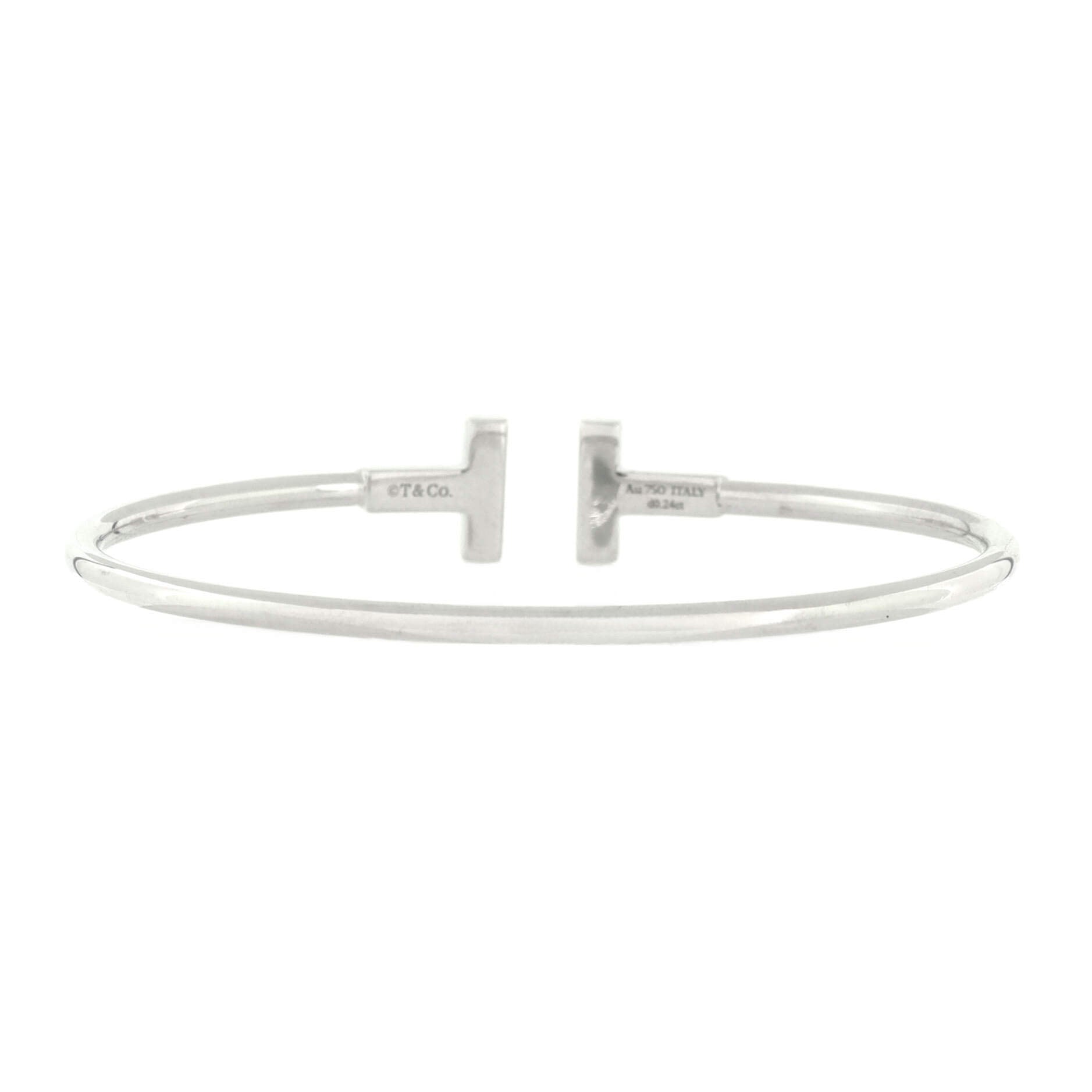 T Wire Bracelet 18K White Gold with Diamonds