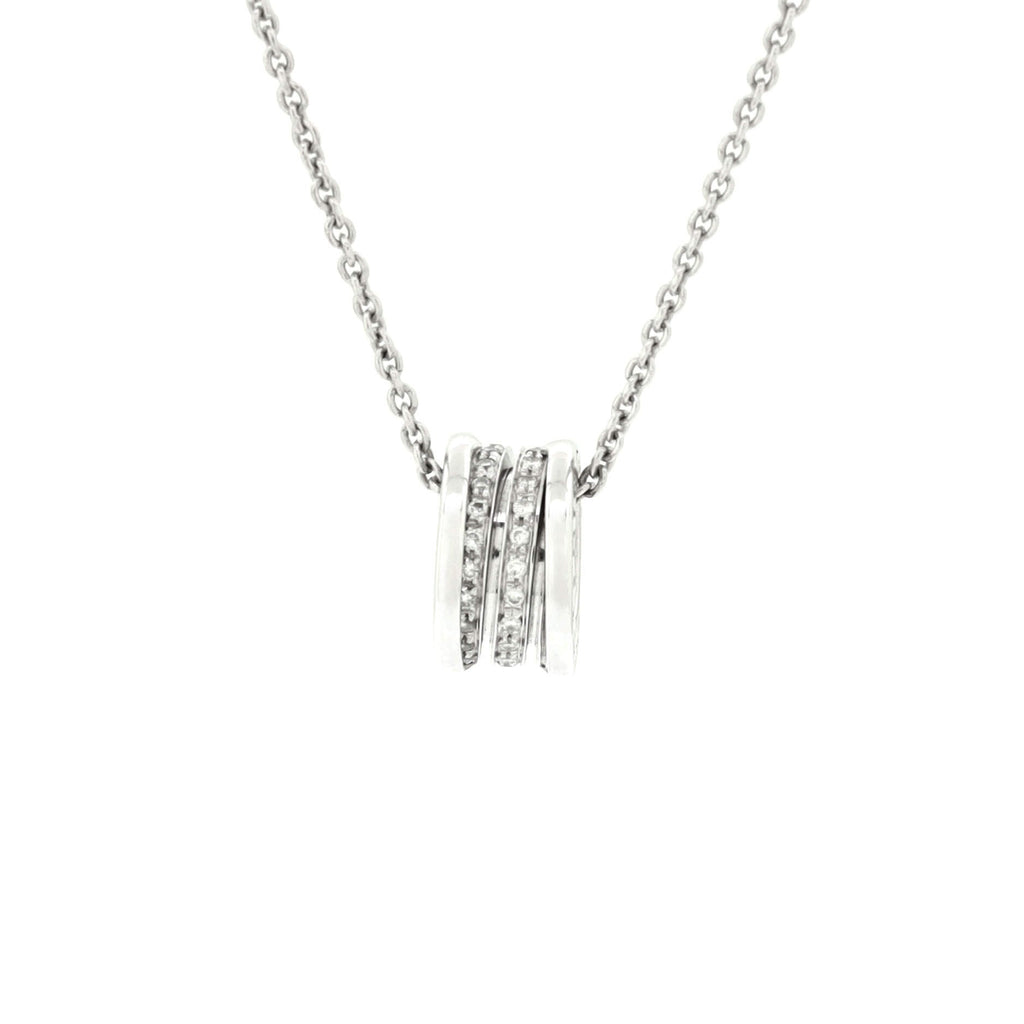 B.Zero1 Pendant Necklace 18K White Gold with Diamonds