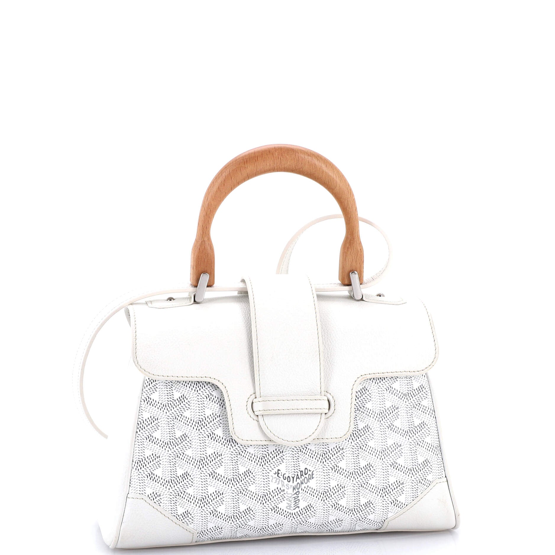 Saigon Top Handle Bag Coated Canvas with Leather Mini