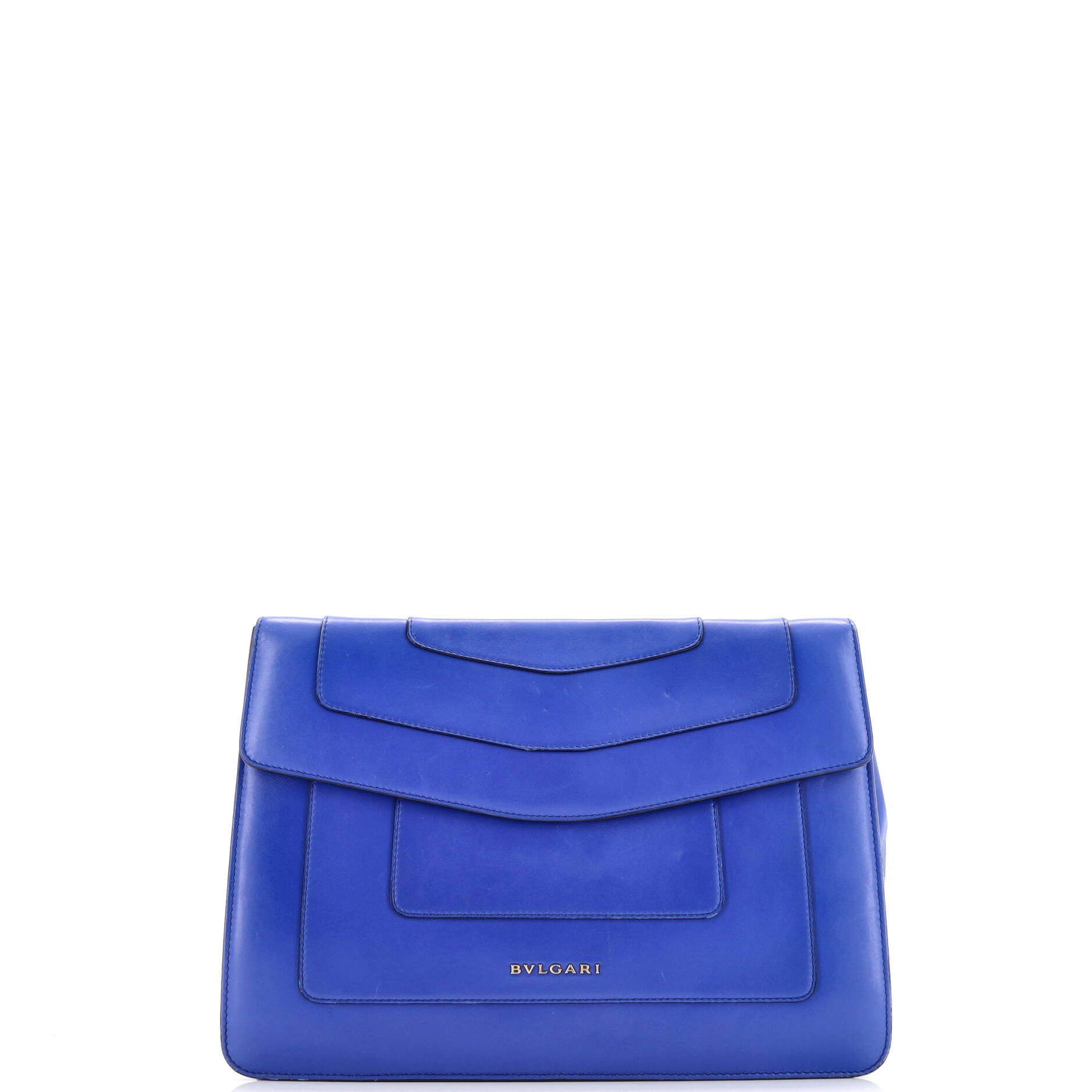 Serpenti Forever Double Flap Shoulder Bag Leather Large