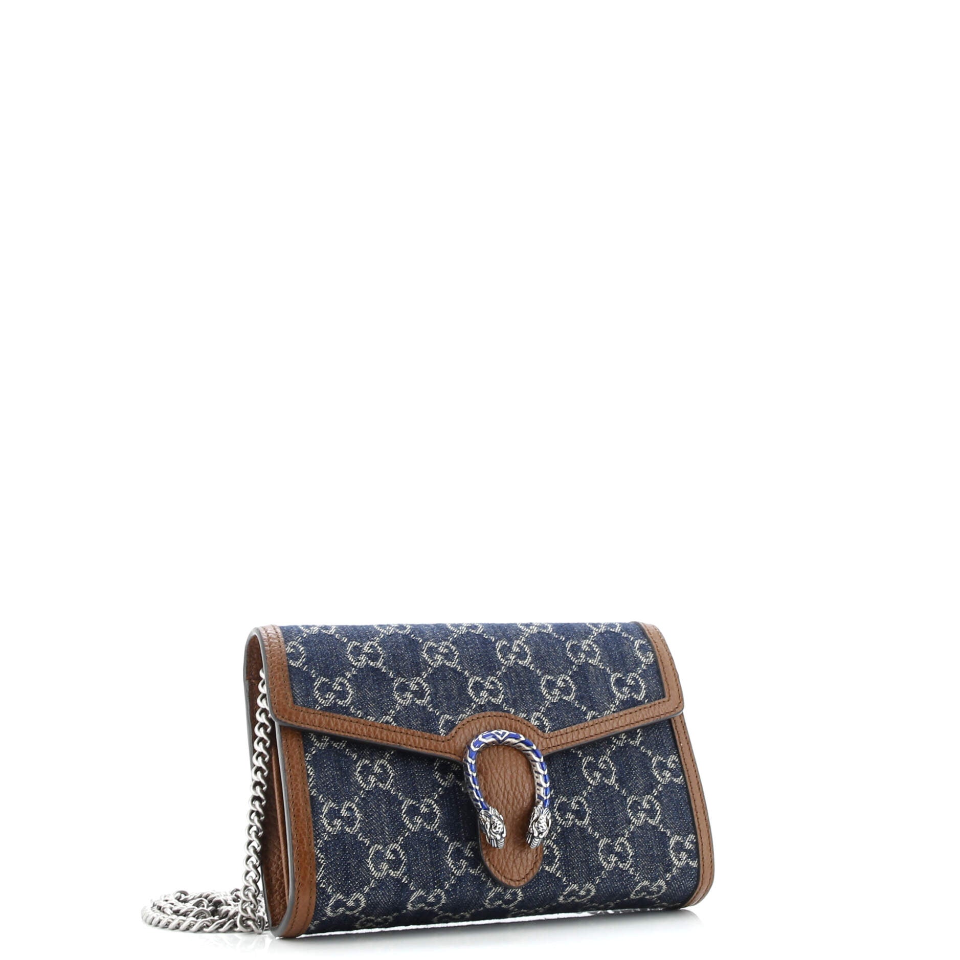 Dionysus Chain Wallet GG Denim Small