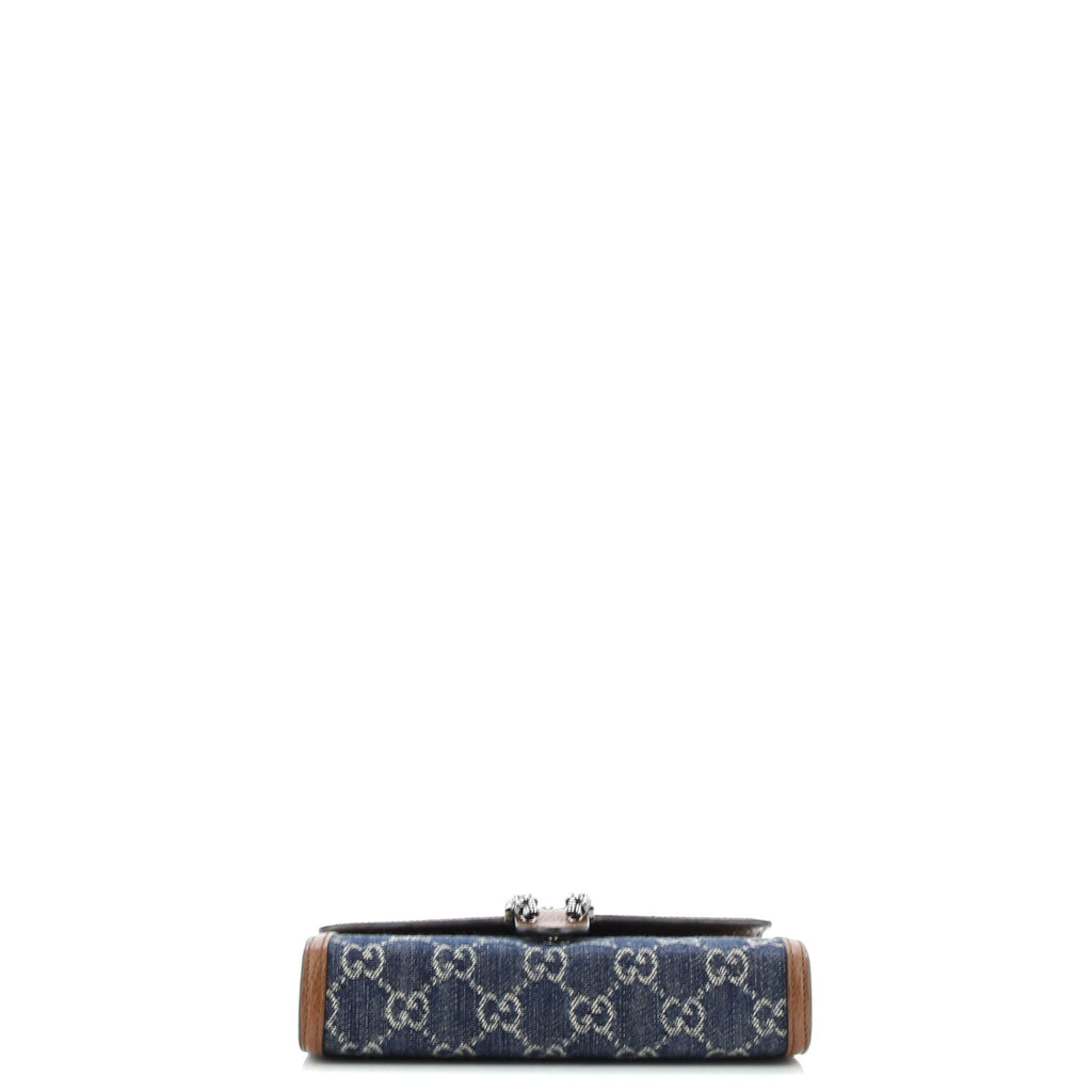 Dionysus Chain Wallet GG Denim Small