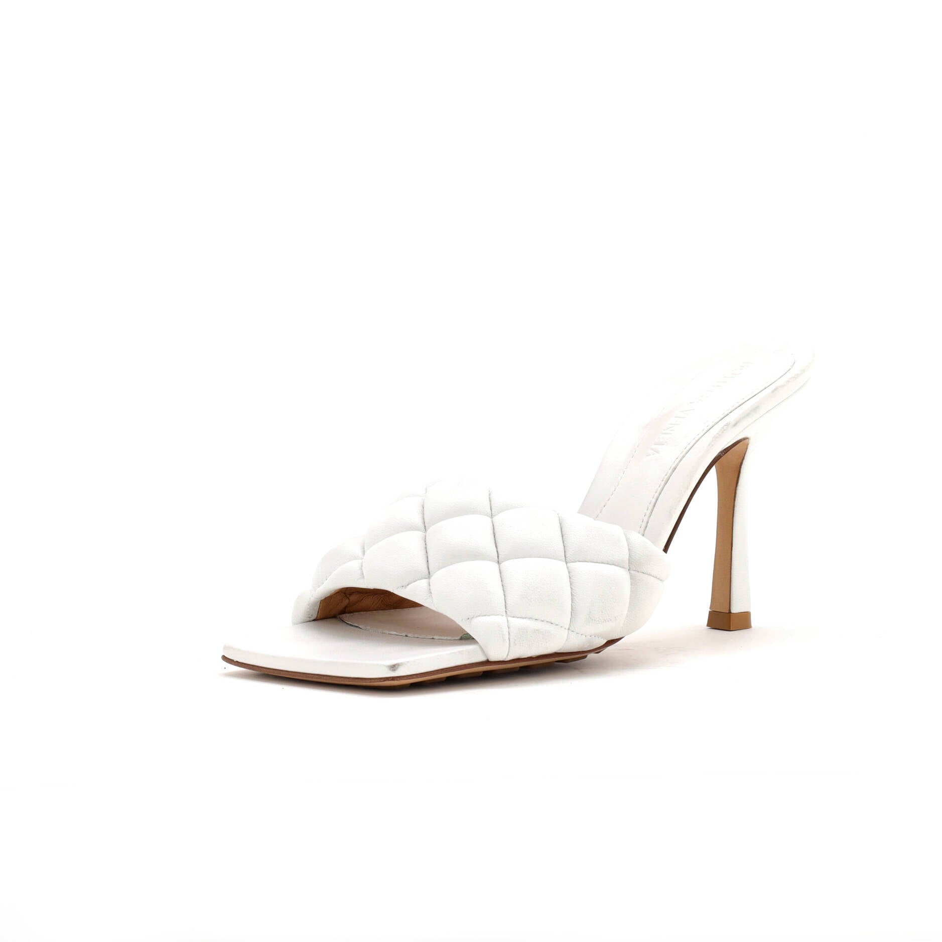 Women's The Padded Heeled Sandals Quilted Leather