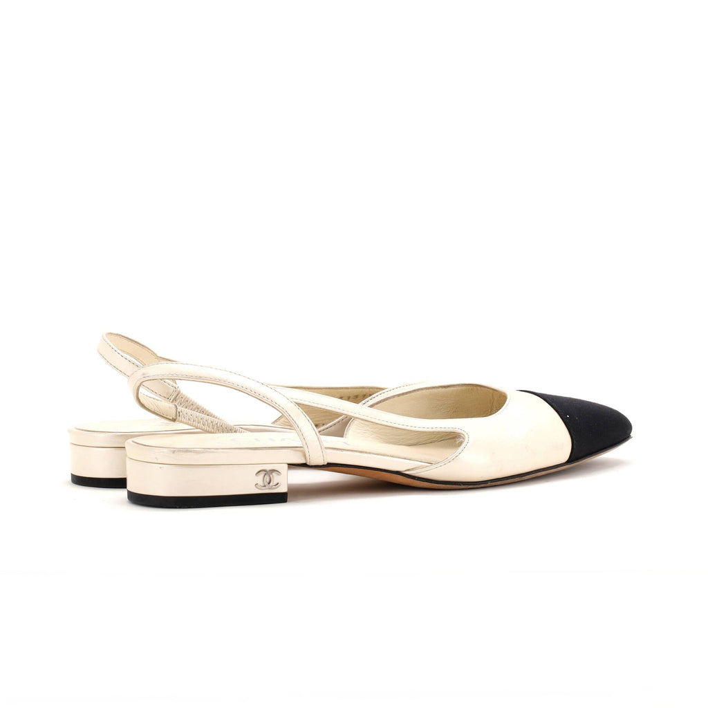 Women's Cap Toe CC Slingback Flats Leather