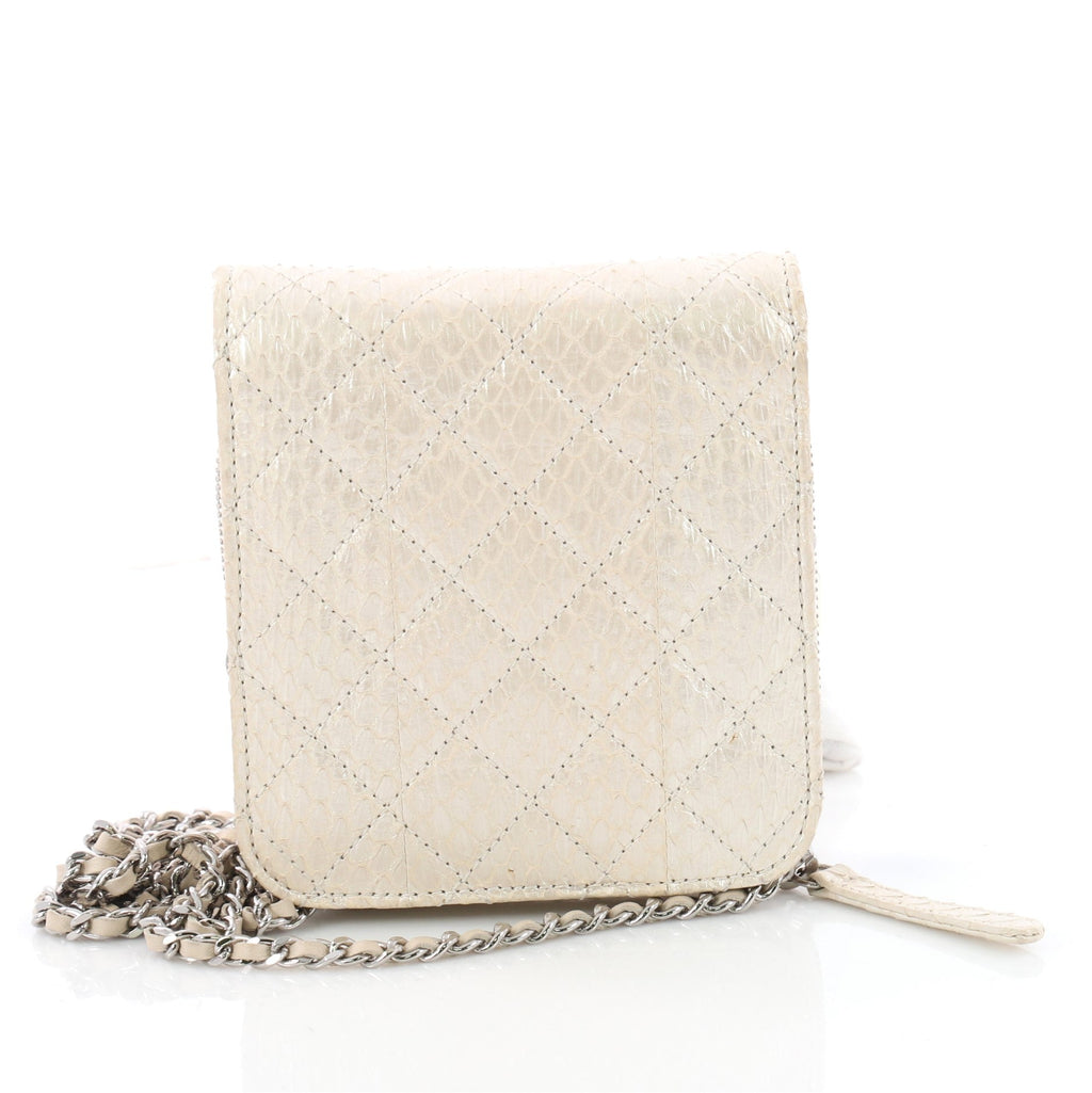 Wallet on Chain Flap Bag Quilted Python Mini