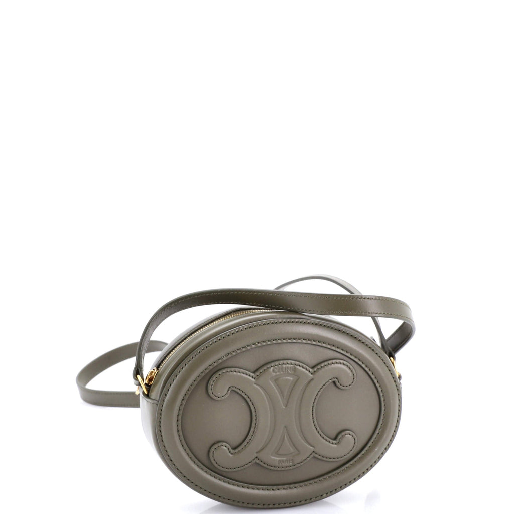 Triomphe Oval Crossbody Bag Leather Mini