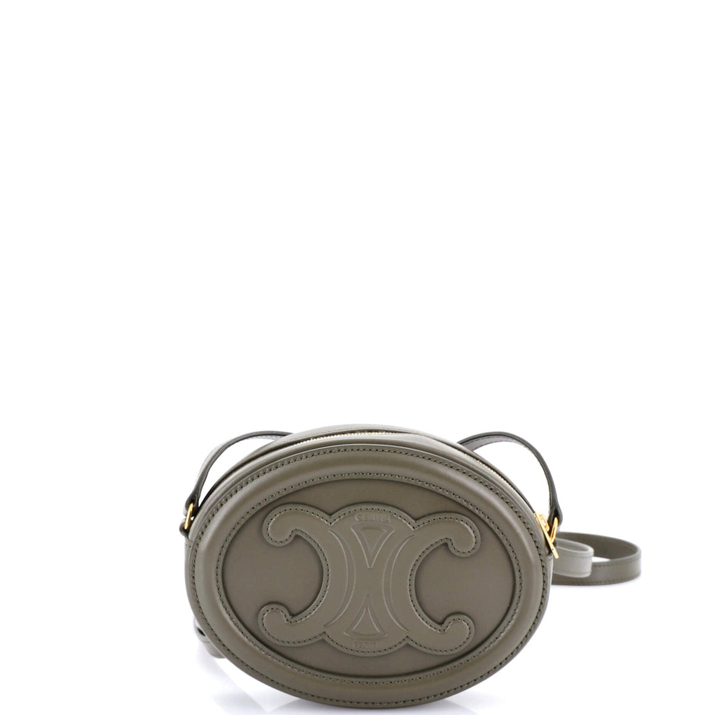 Triomphe Oval Crossbody Bag Leather Mini