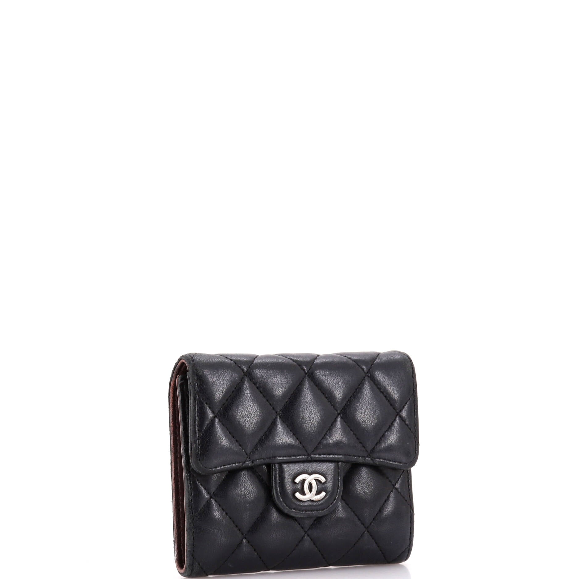 CC Compact Classic Flap Wallet Quilted Lambskin