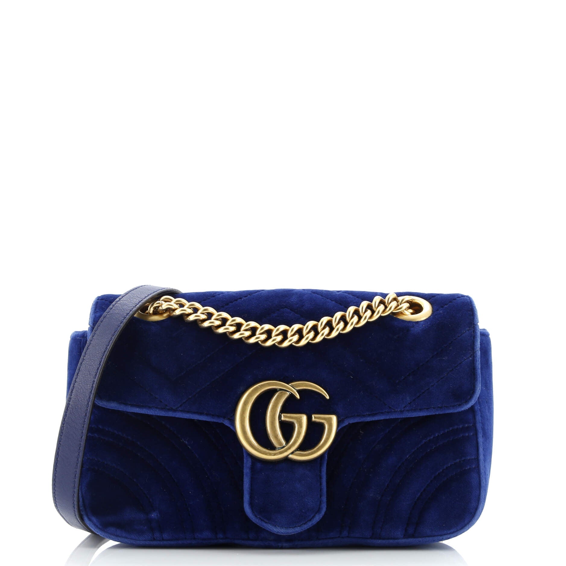 GG Marmont Flap Bag Matelasse Velvet Mini