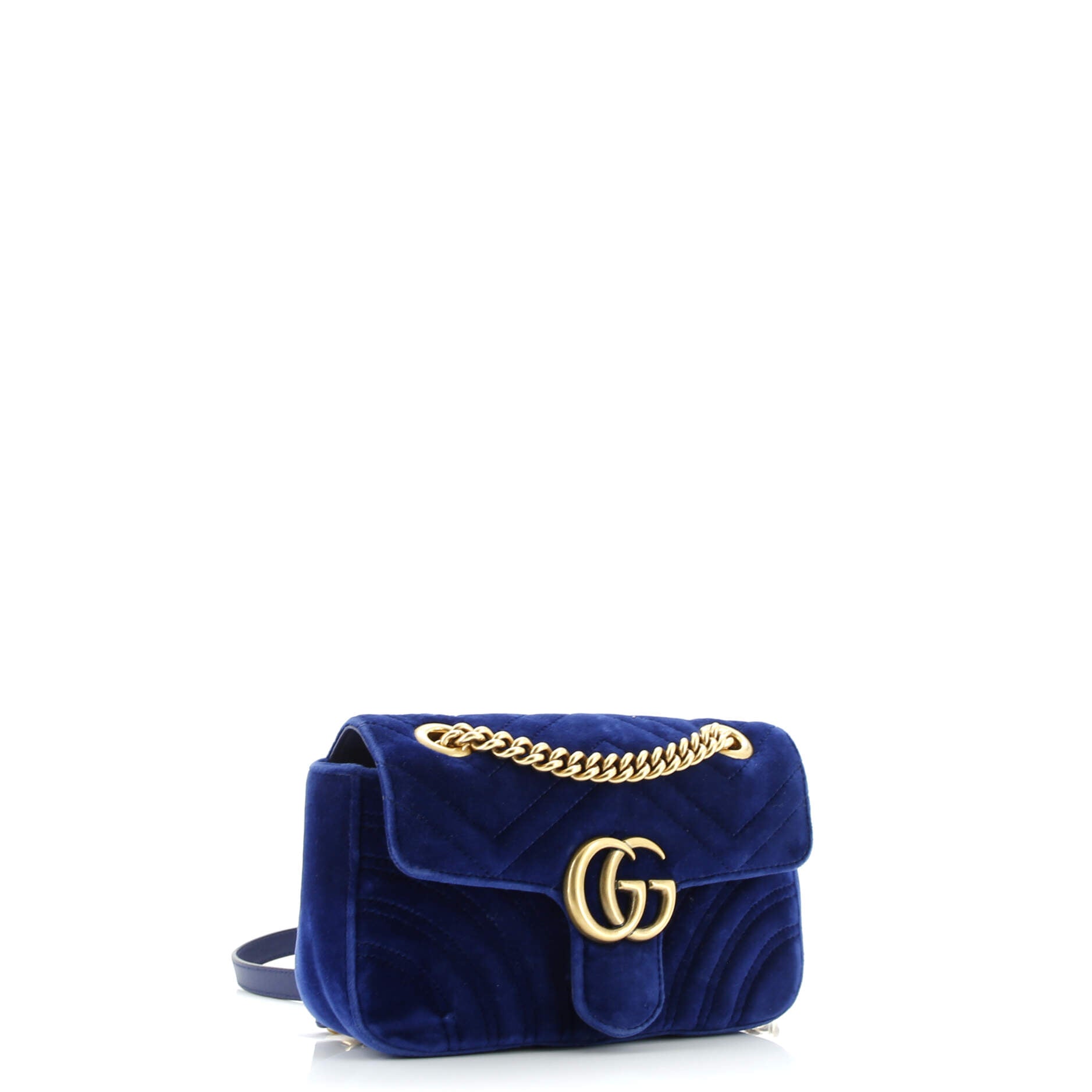 GG Marmont Flap Bag Matelasse Velvet Mini