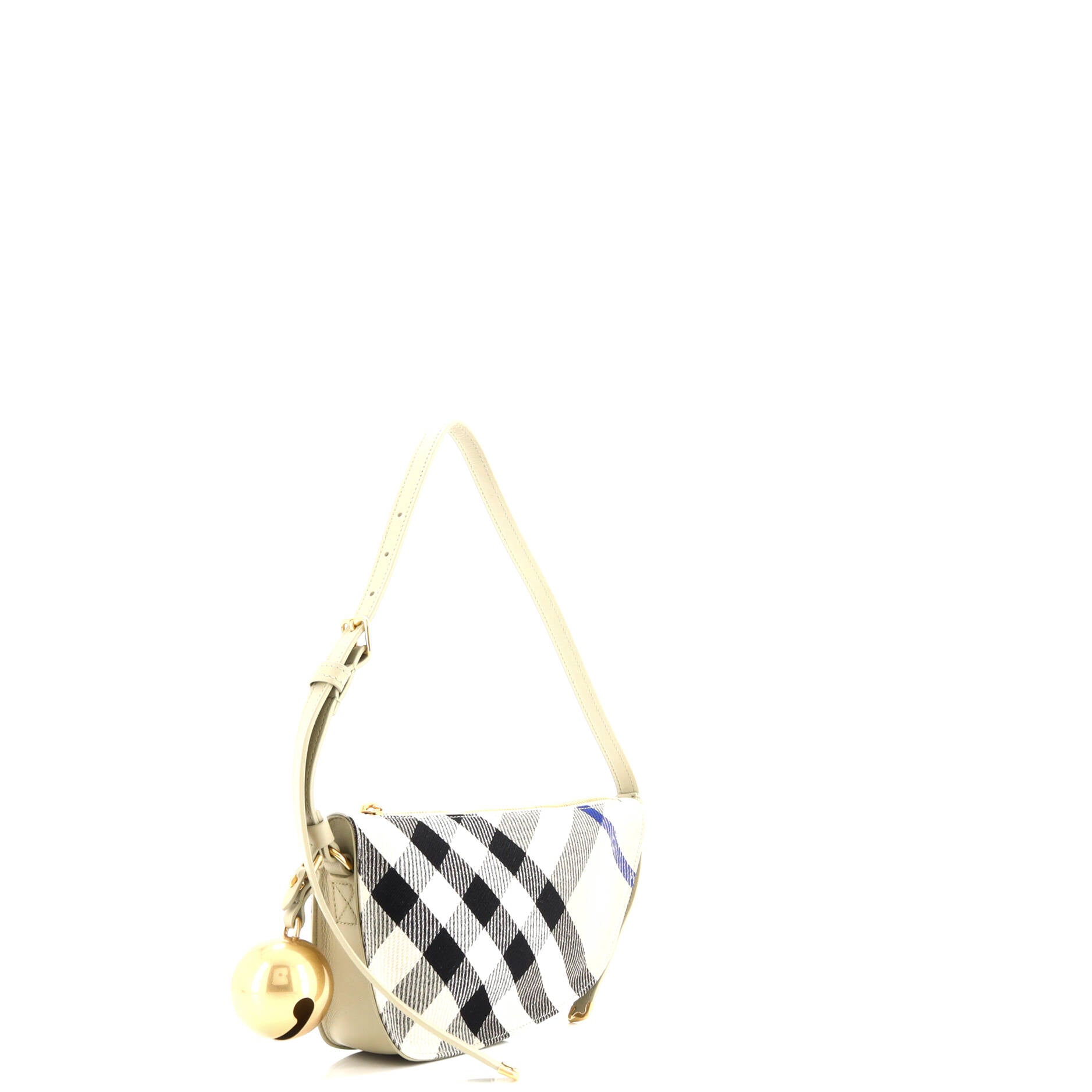 Shield Sling Shoulder Bag Check Canvas and Leather Mini