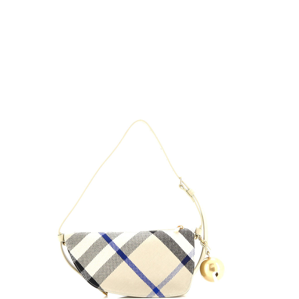 Shield Sling Shoulder Bag Check Canvas and Leather Mini