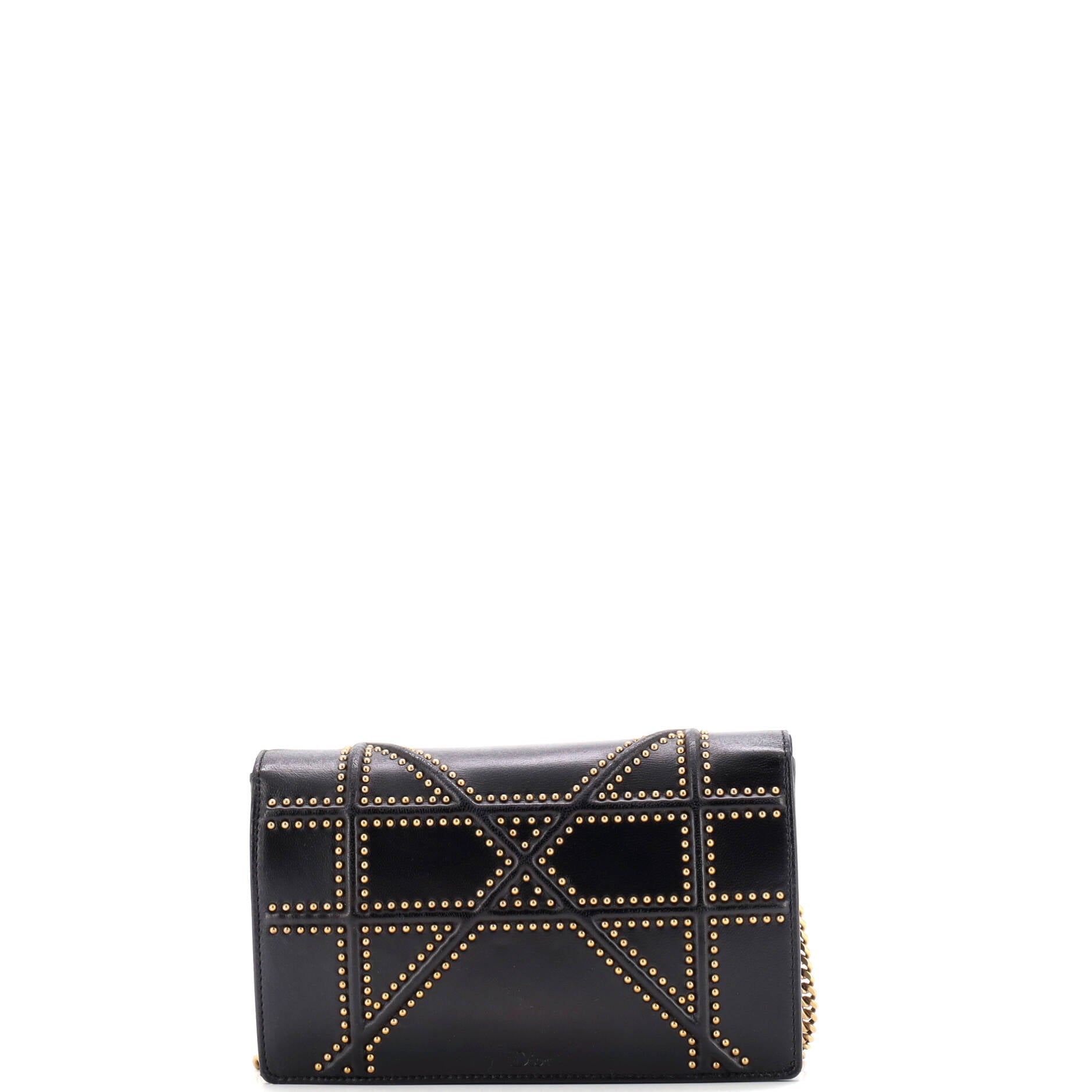 Diorama Wallet on Chain Studded Leather