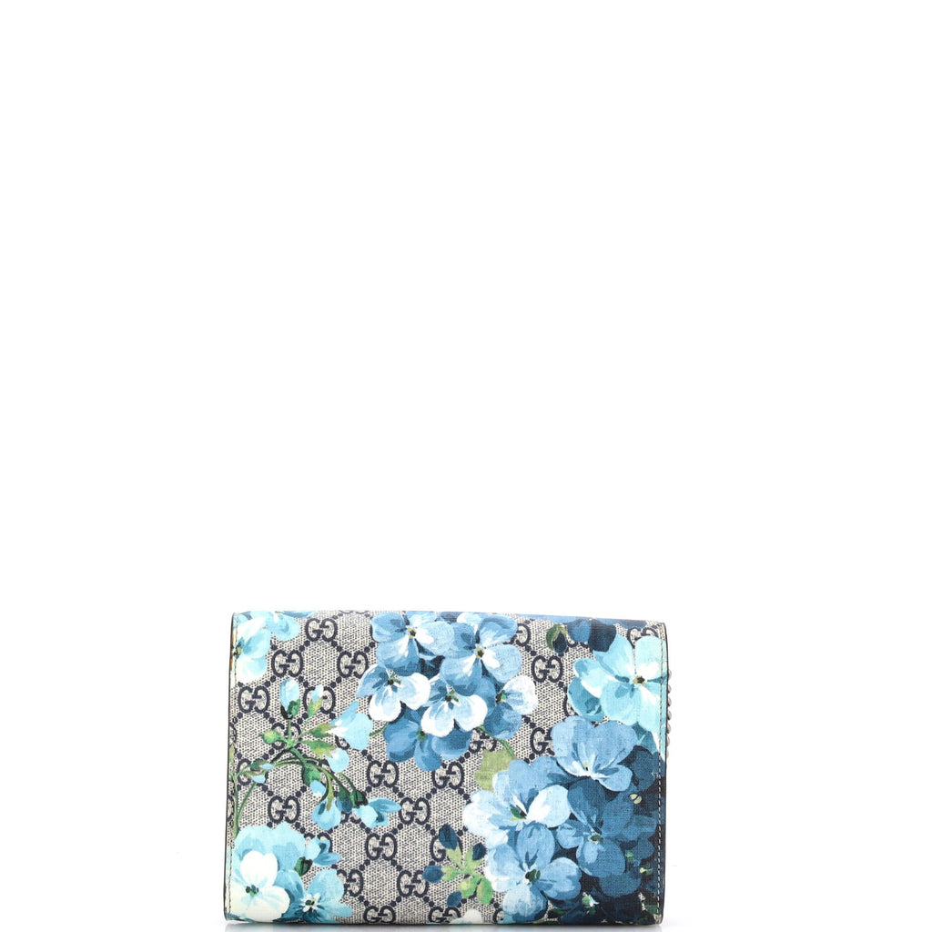 Dionysus Chain Wallet Blooms Print GG Coated Canvas Small