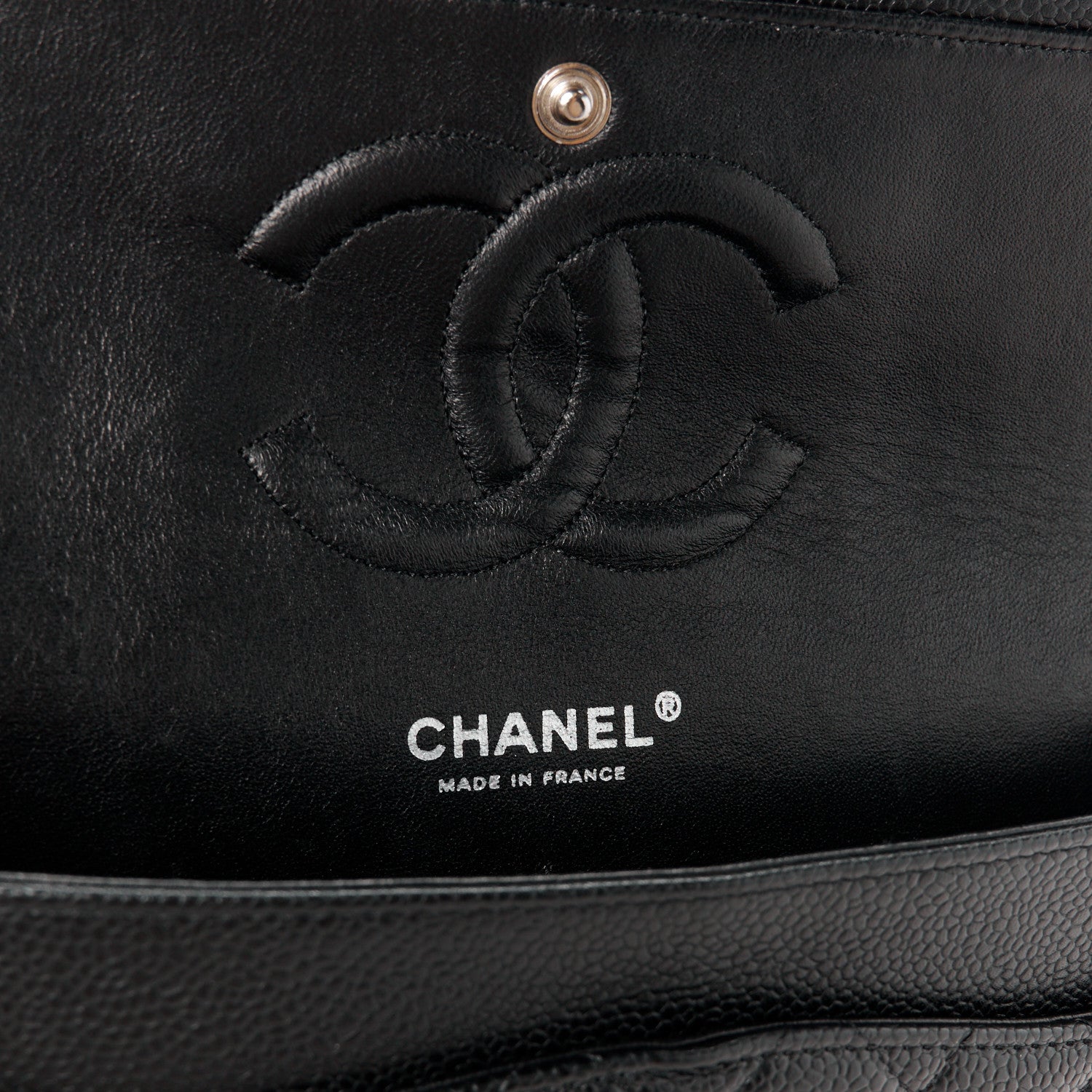 Caviar Quilted Medium Double Flap Black