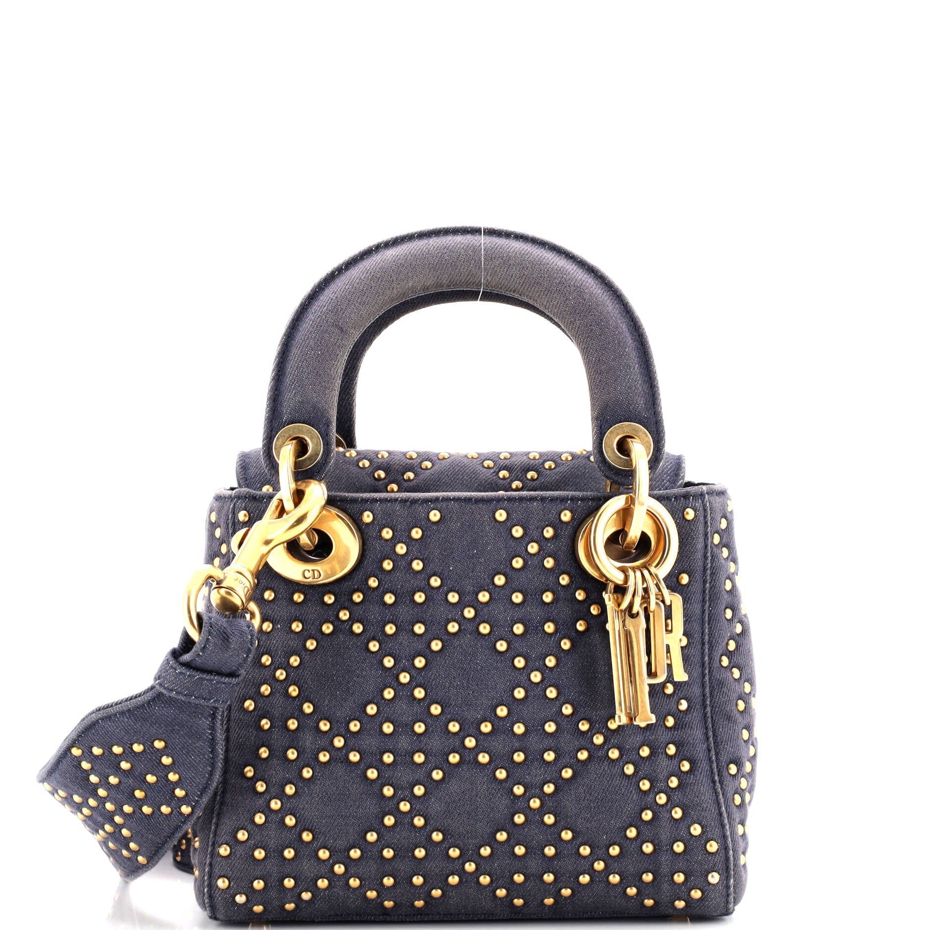 Supple Lady Dior Bag Cannage Studded Denim Mini
