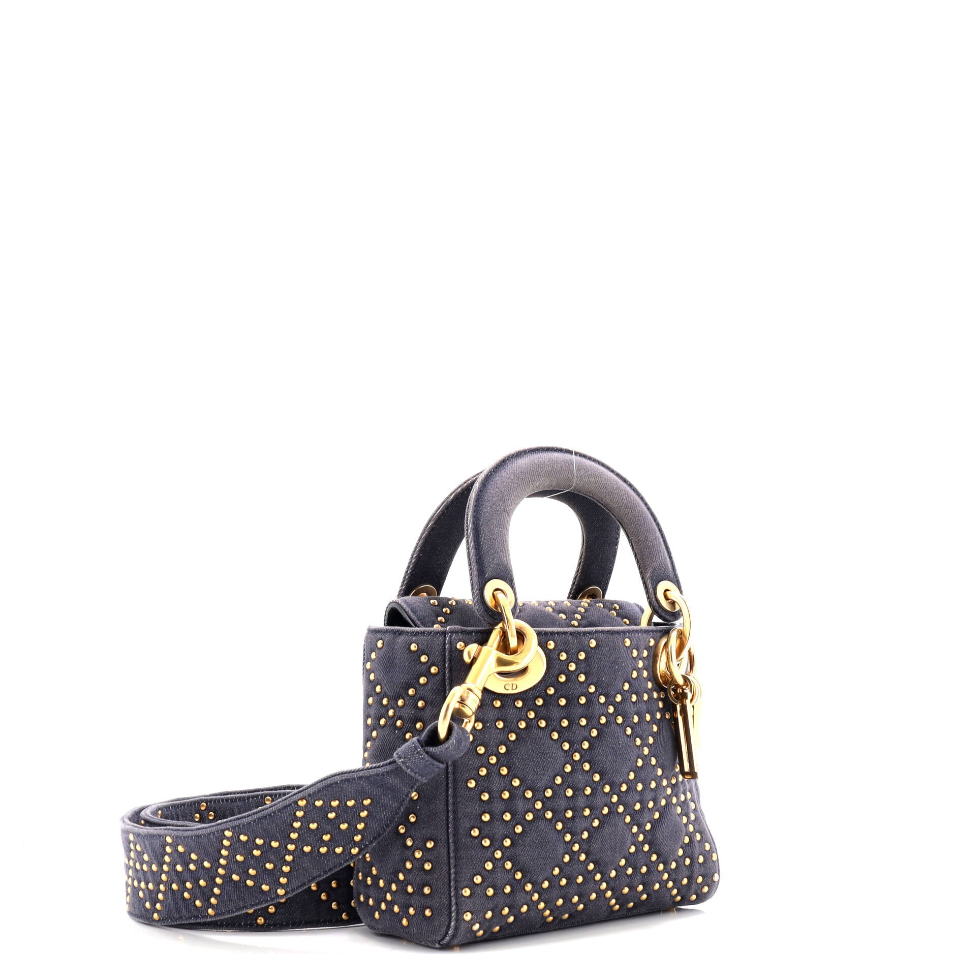 Supple Lady Dior Bag Cannage Studded Denim Mini