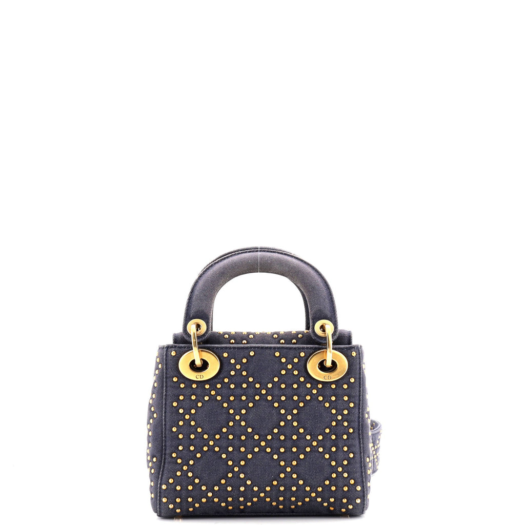 Supple Lady Dior Bag Cannage Studded Denim Mini