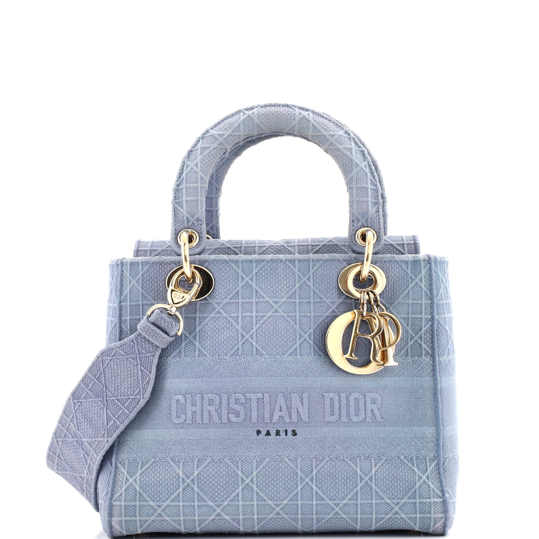 Lady D-Lite Bag Cannage Embroidered Canvas Medium