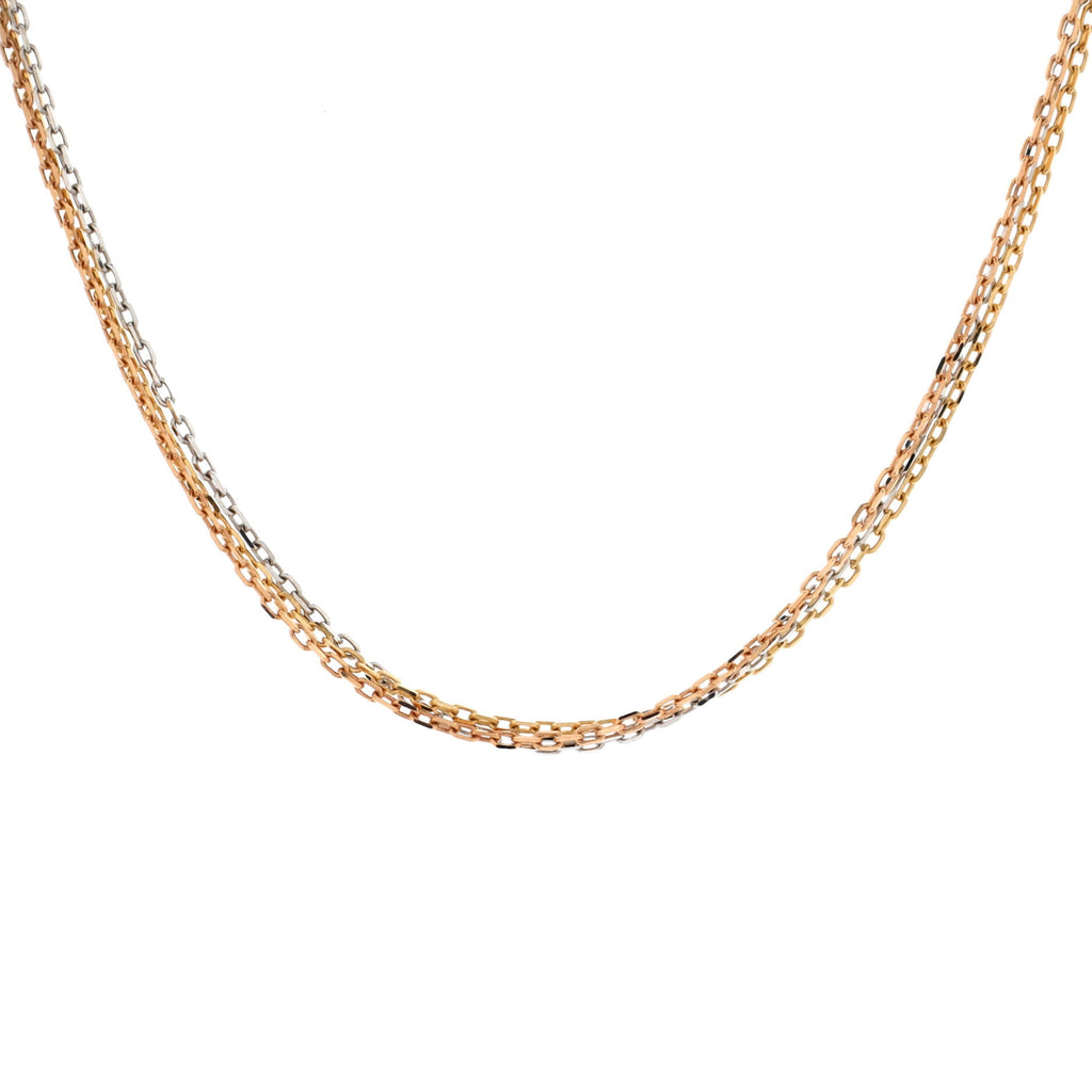 Trinity Chain Necklace 18K Tricolor Gold