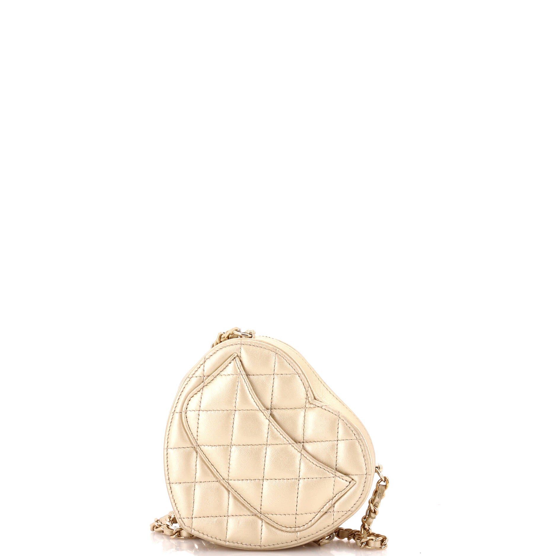 CC in Love Heart Clutch with Chain Quilted Lambskin