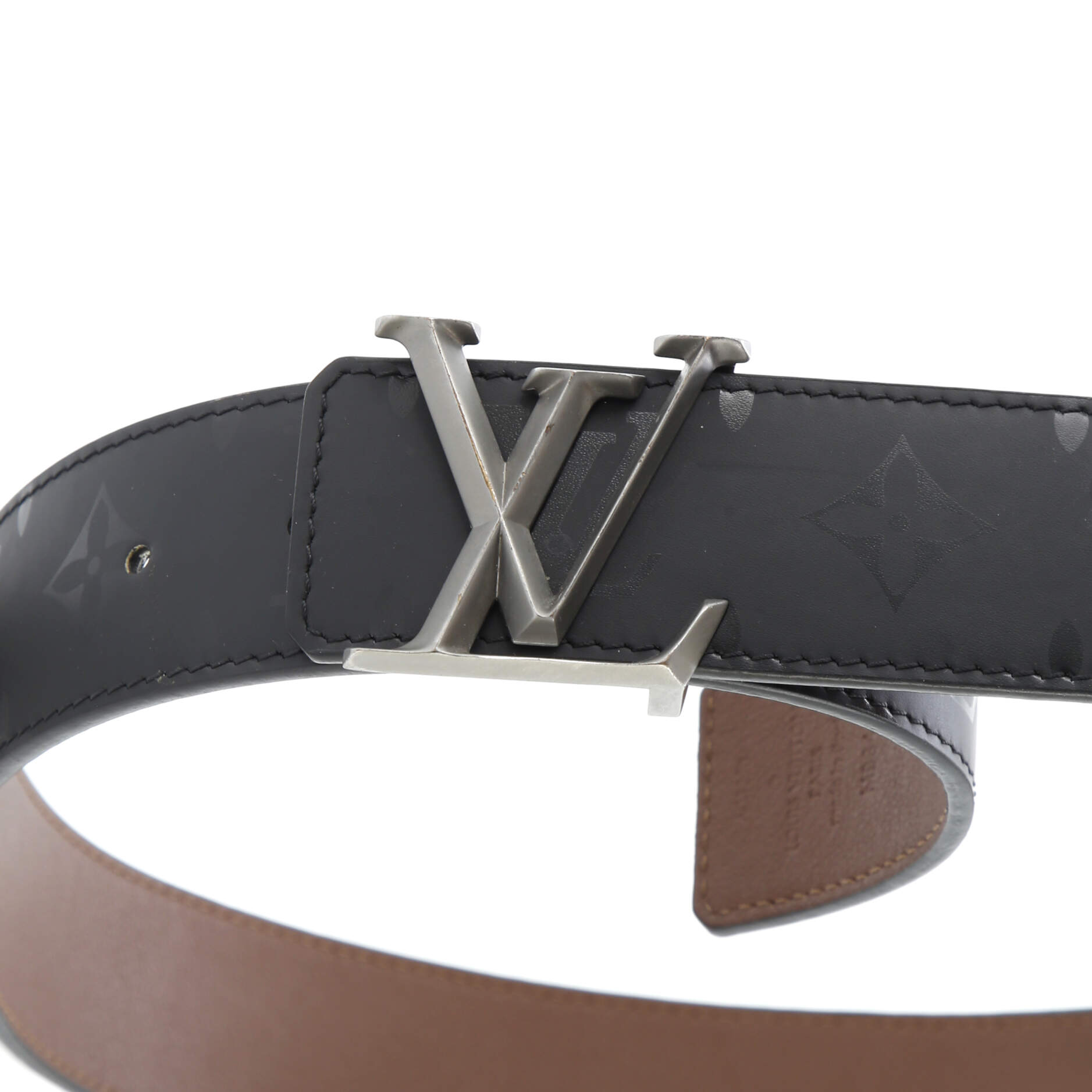 LV Pyramide Reversible Belt Limited Edition Monogram Illusion Leather Wide