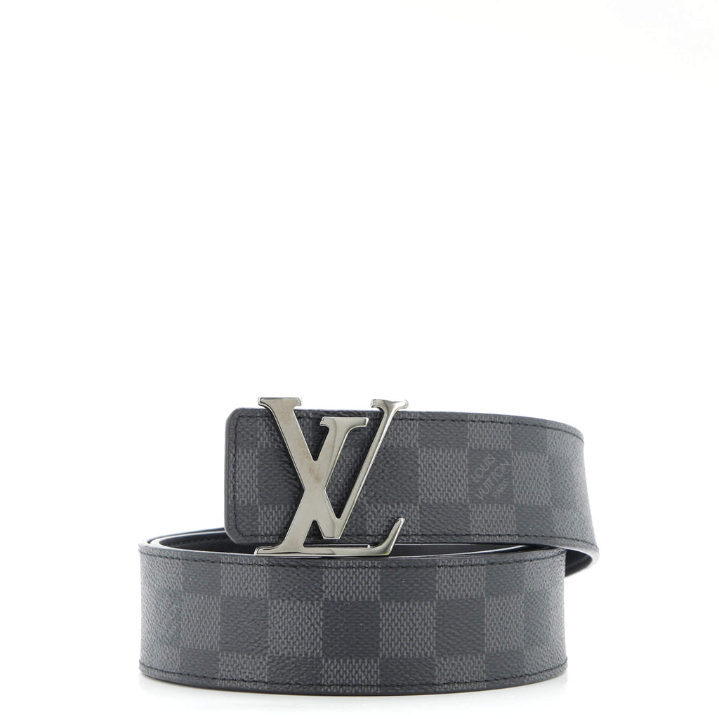 LV Initiales Reversible Belt Damier Graphite and Leather Wide