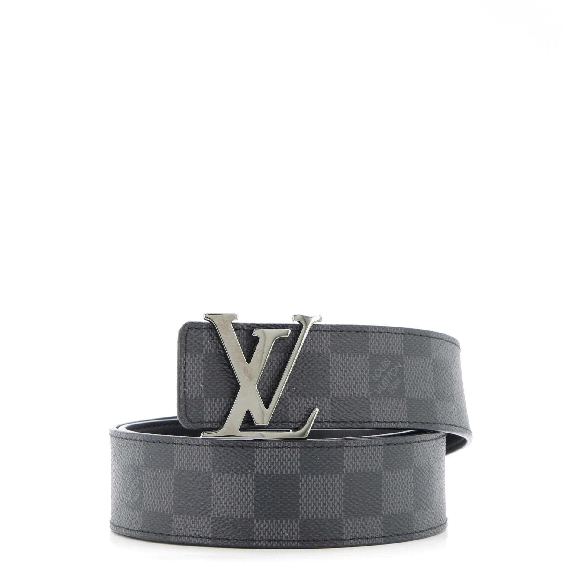 LV Initiales Reversible Belt Damier Graphite and Leather Wide