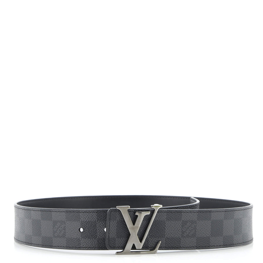 LV Initiales Reversible Belt Damier Graphite and Leather Wide