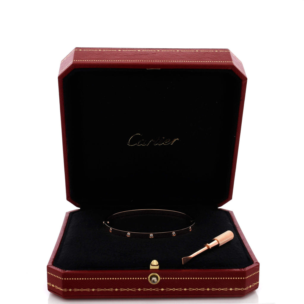 Love 10 Diamond Bracelet 18K Rose Gold with Diamonds Small