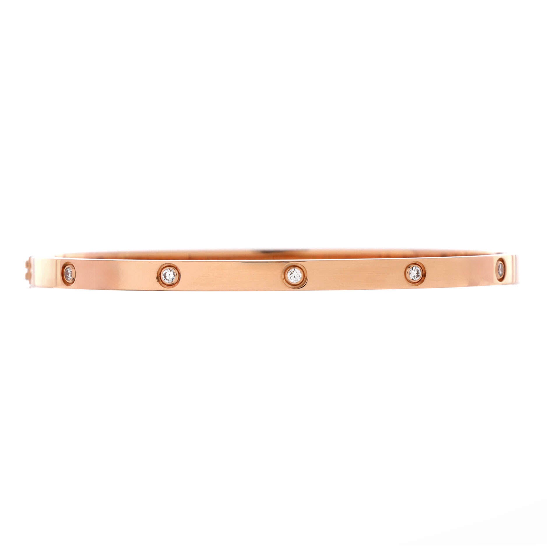 Love 10 Diamond Bracelet 18K Rose Gold with Diamonds Small