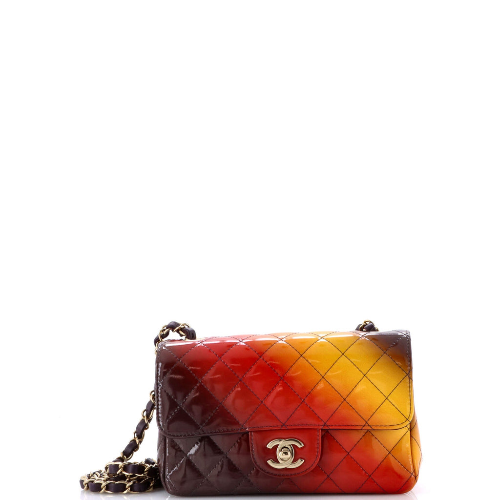 Classic Single Flap Bag Quilted Patent Mini