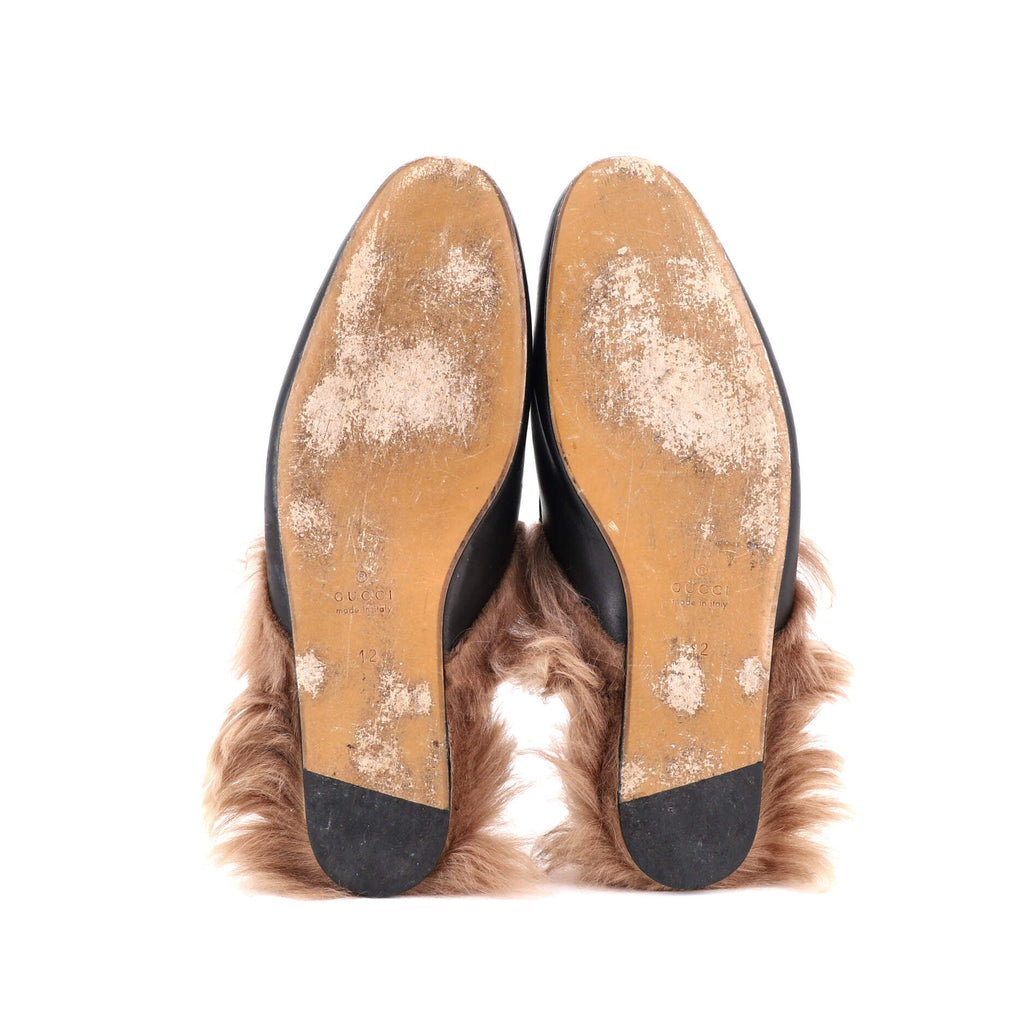 Men's Princetown Mules Leather with Fur
