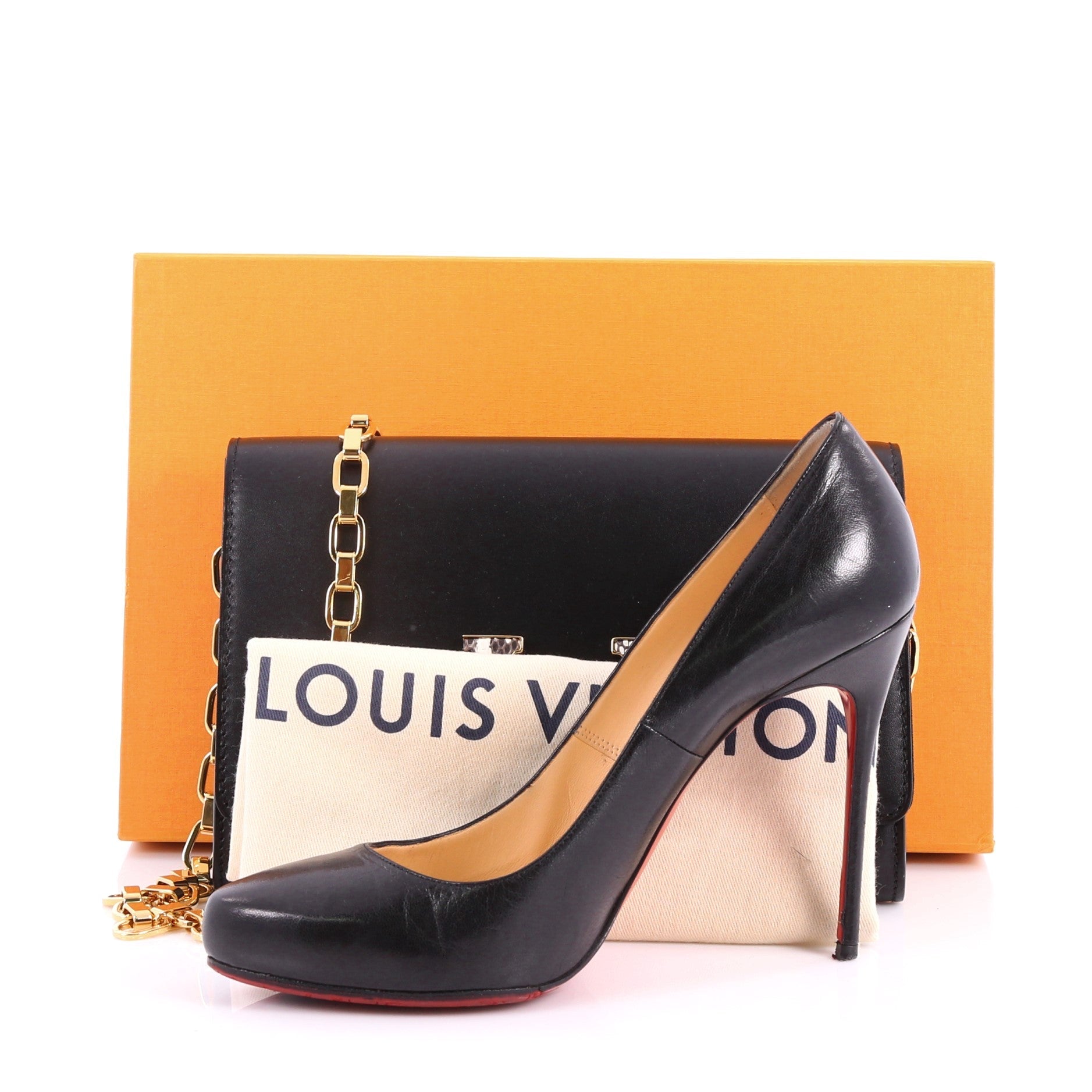 Chain Louise Clutch Leather with Python GM