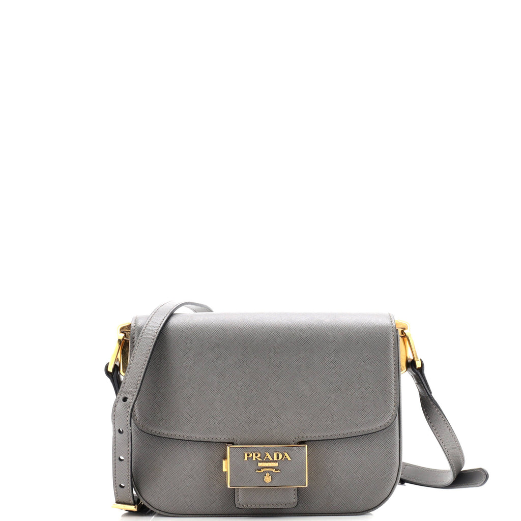 Embleme Flap Bag Saffiano Leather Small